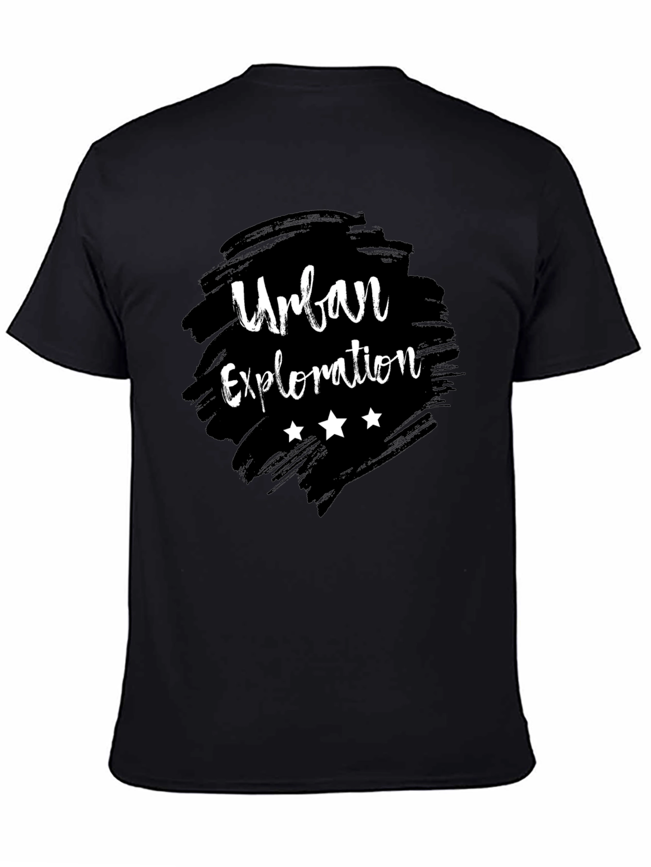 Urban Exploration Graphic Tee - Black Cotton T-Shirt