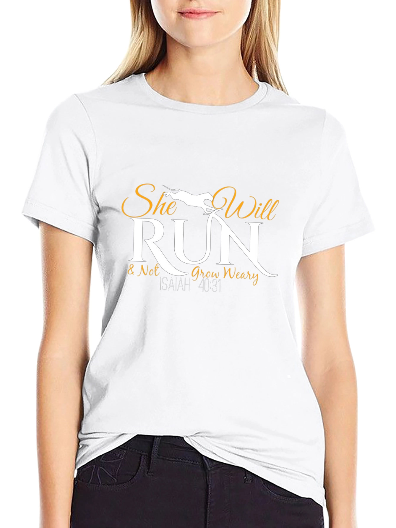 Inspirational Christian T-Shirt - She Will Run