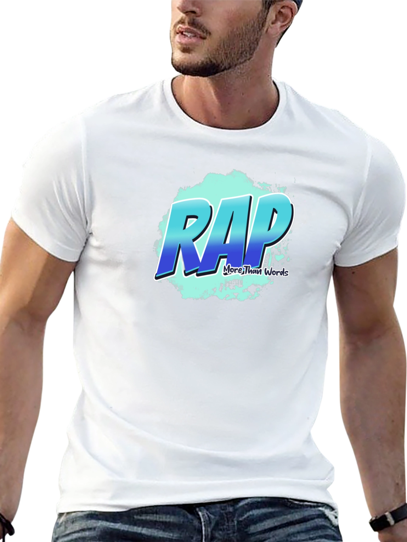 RAP More Than Words Black Graphic T-Shirt