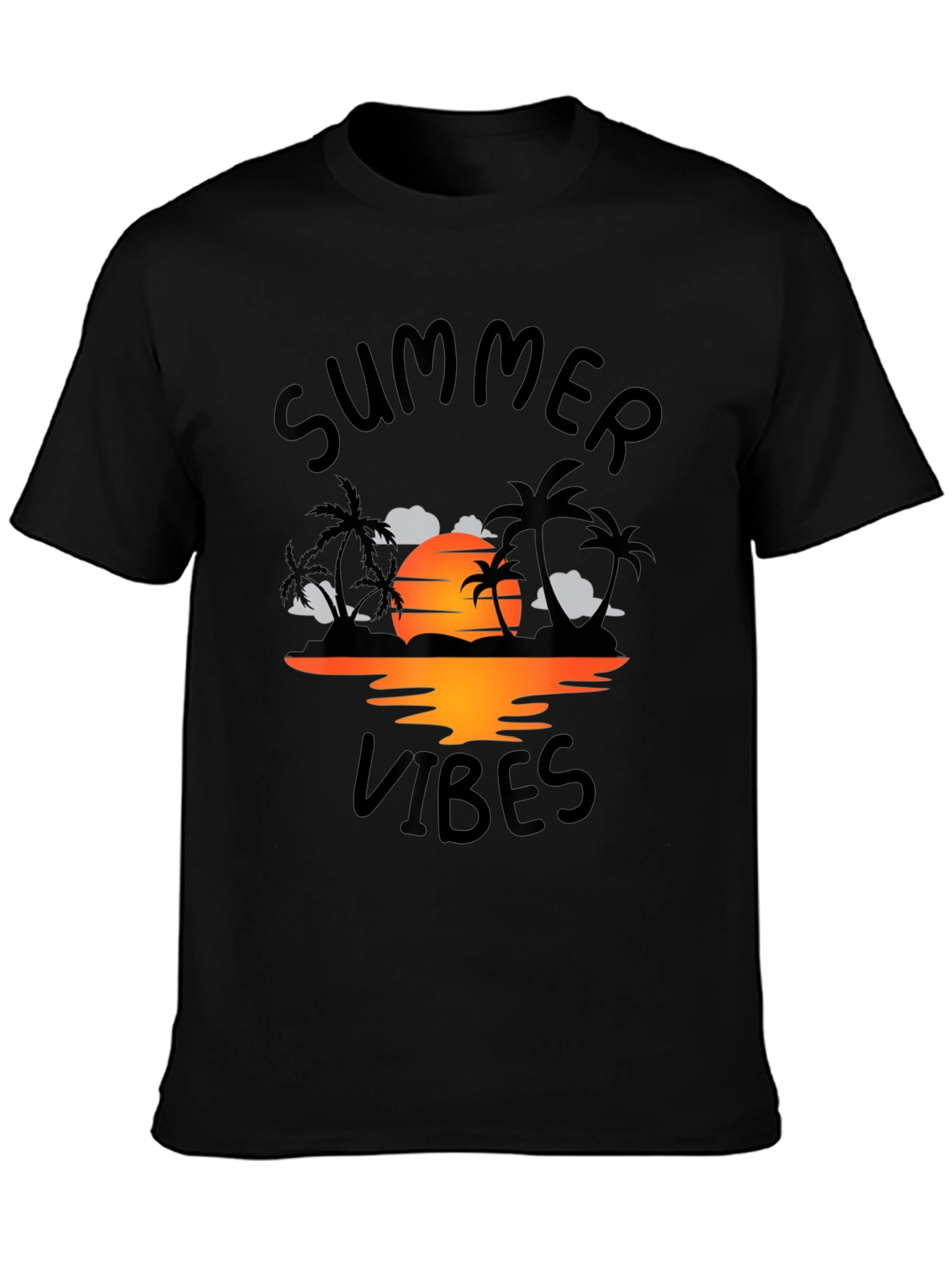 Summer Vibes Graphic Tee - Black T-Shirt