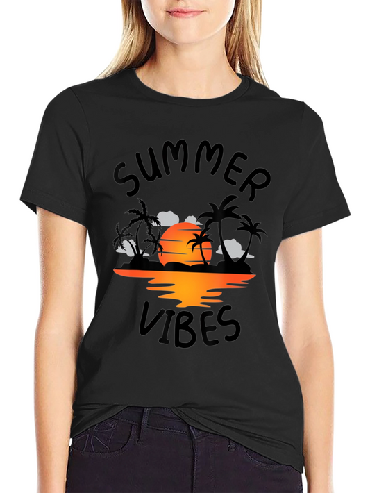 Summer Vibes Graphic Tee - Black T-Shirt
