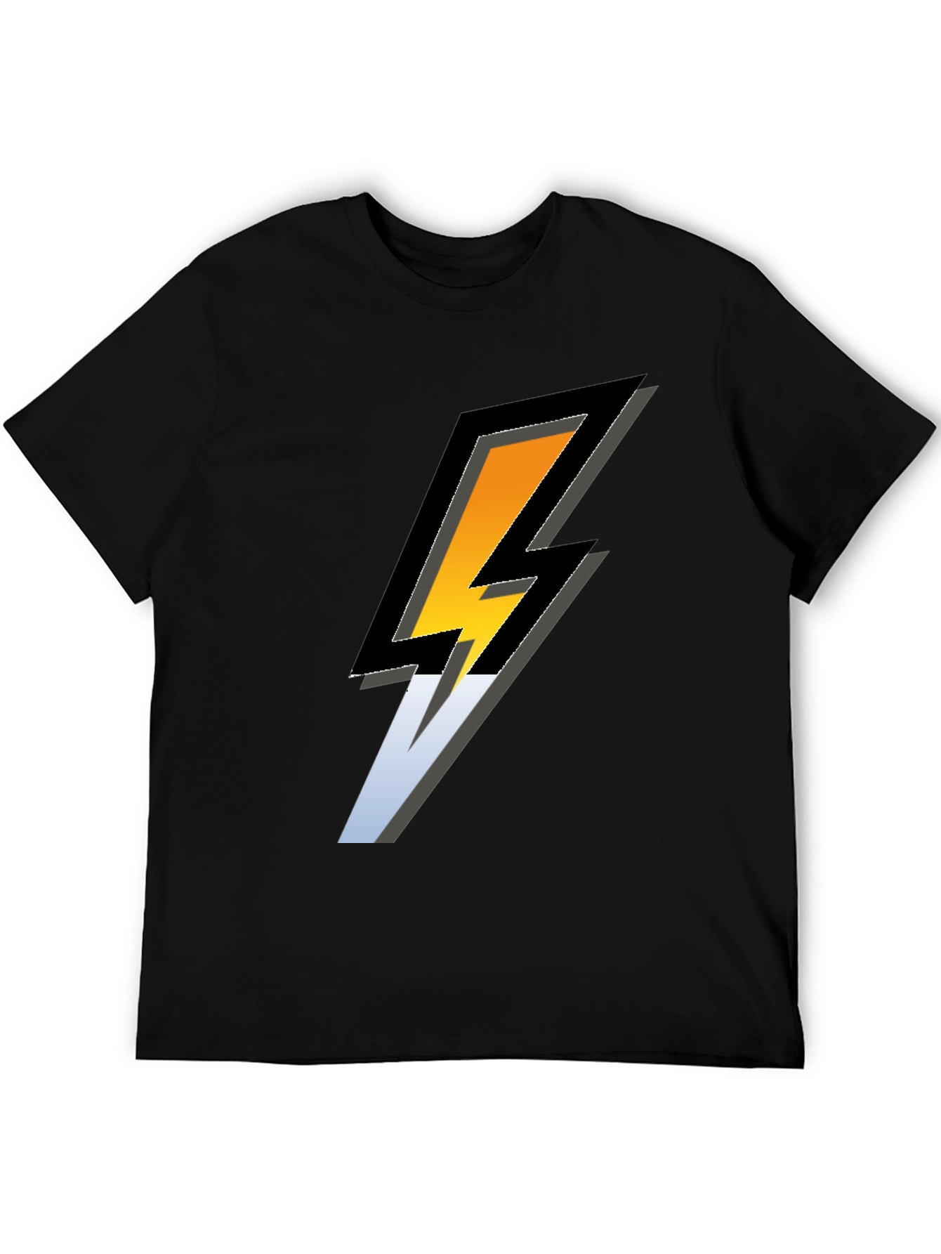 Bold Lightning Bolt Graphic Black T-Shirt