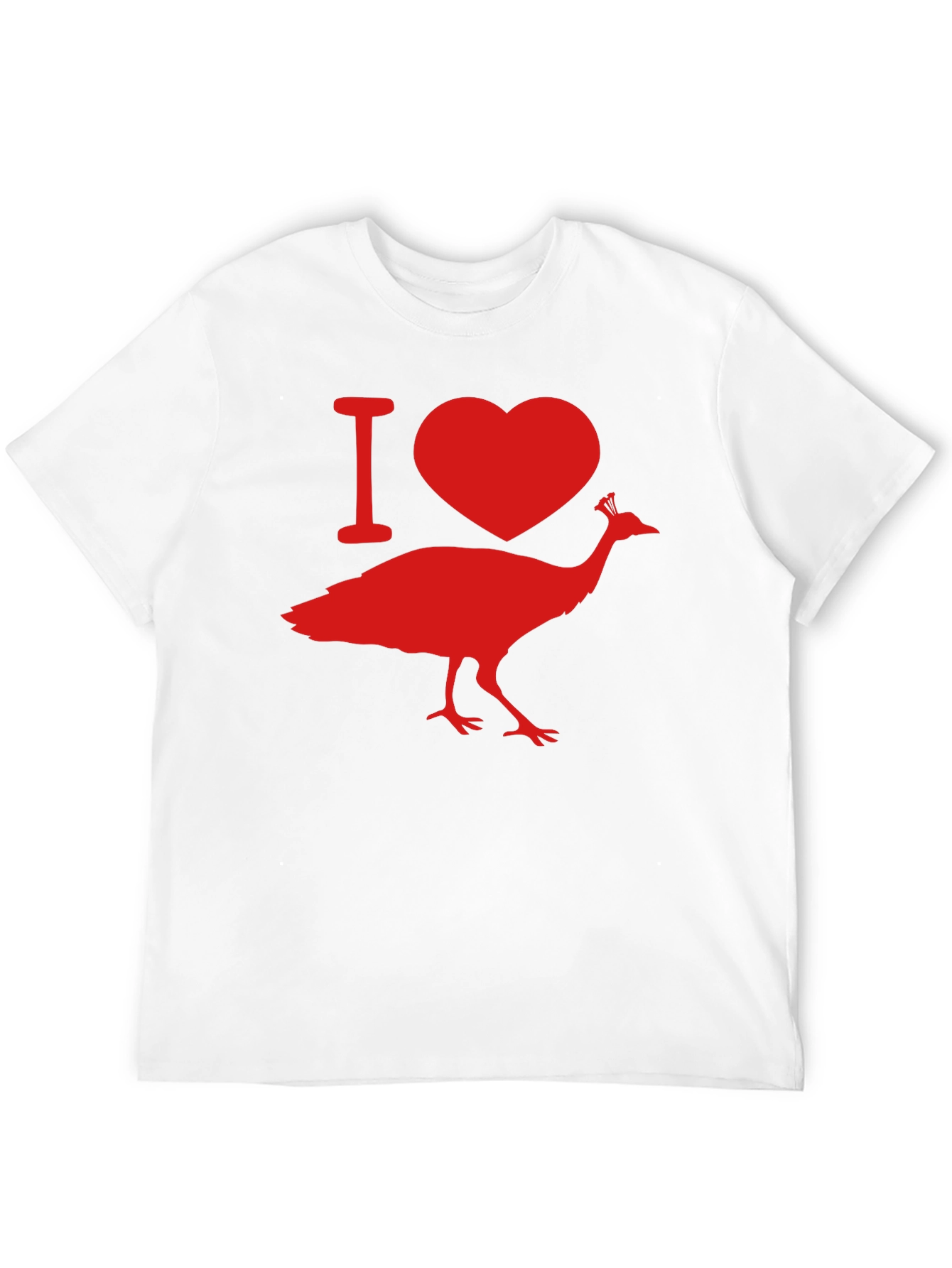 I Love Peacock Tee - Black Graphic T-Shirt