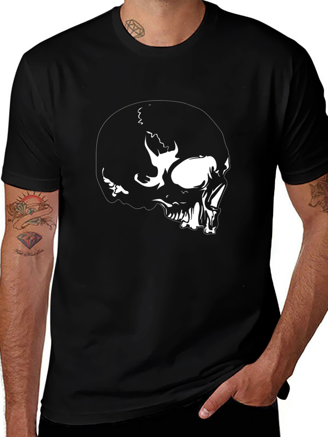 Skull Graphic Black T-Shirt for Men