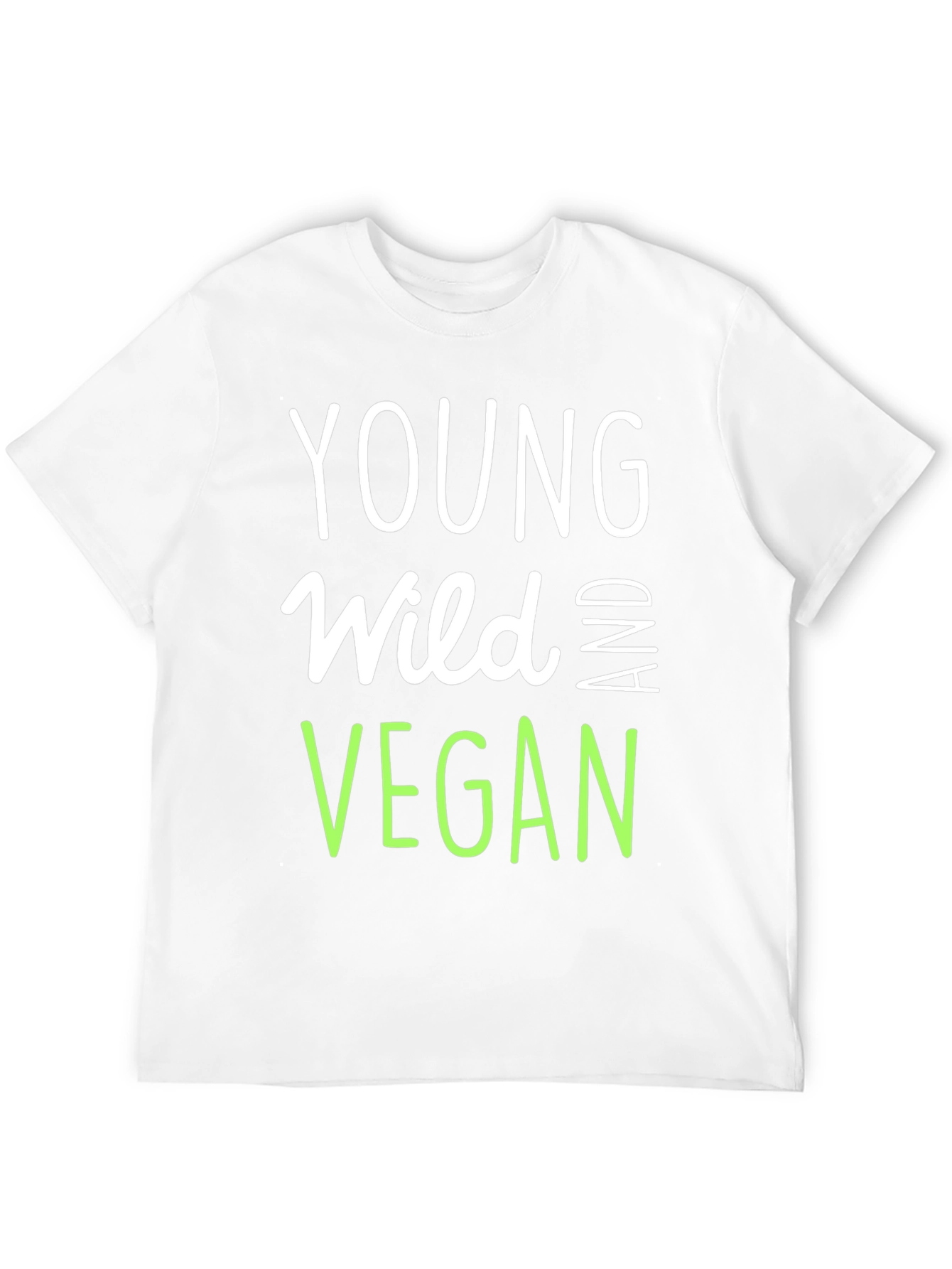 Young Wild and Vegan Black Graphic T-Shirt