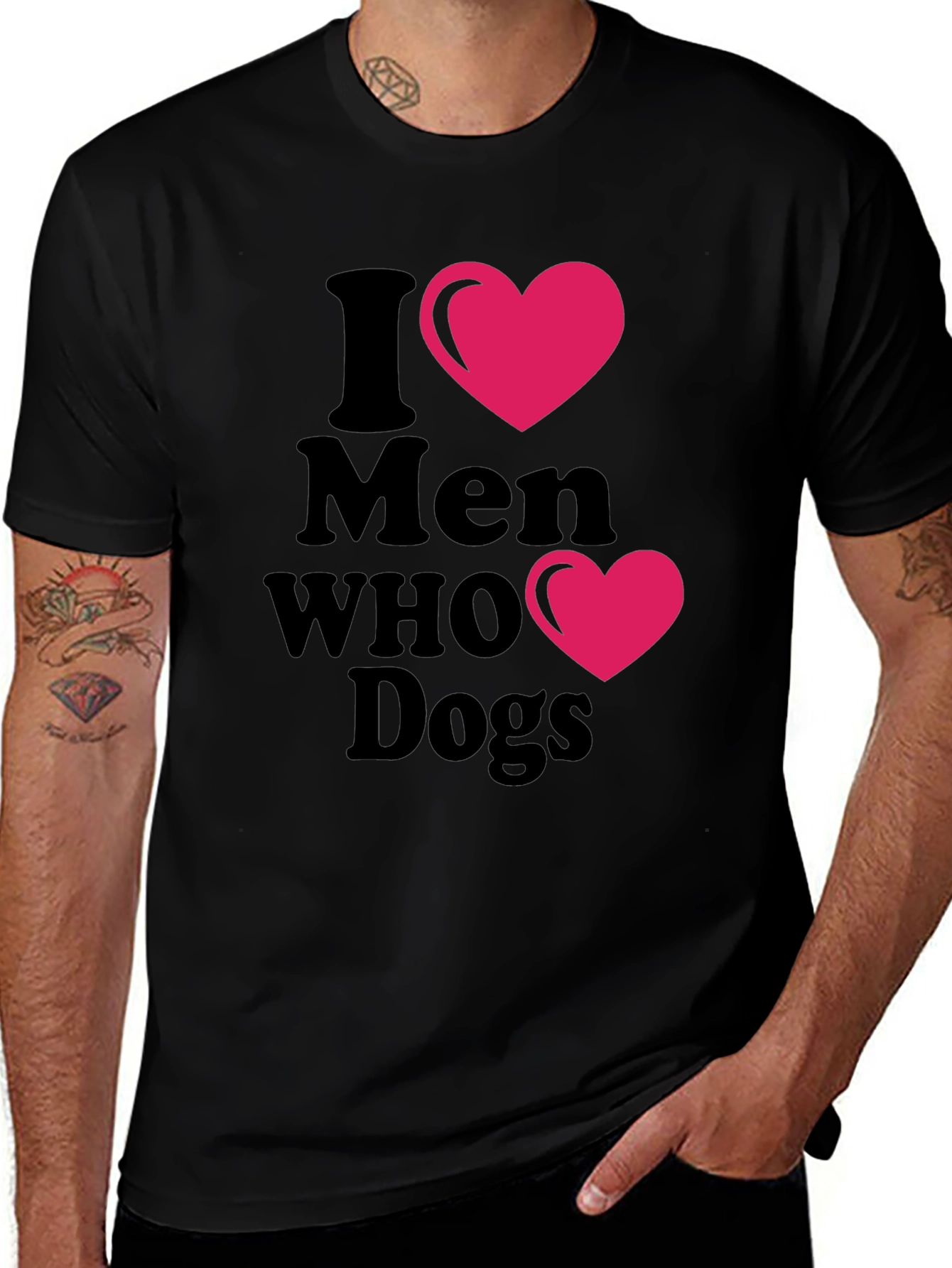 I Heart Men Who Love Dogs T-Shirt – Fun Dog Lover Tee