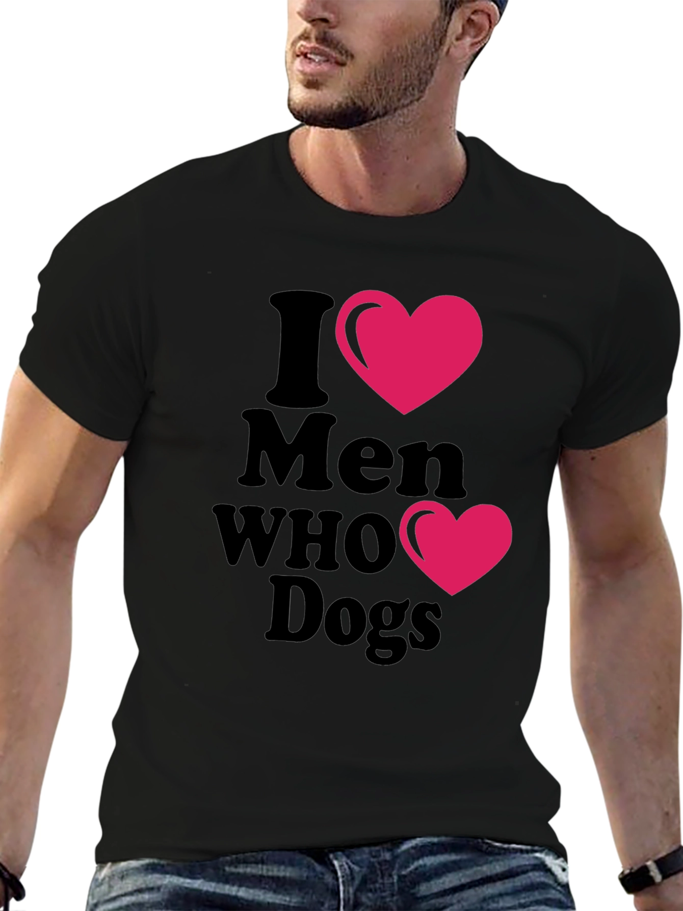 I Heart Men Who Love Dogs T-Shirt – Fun Dog Lover Tee