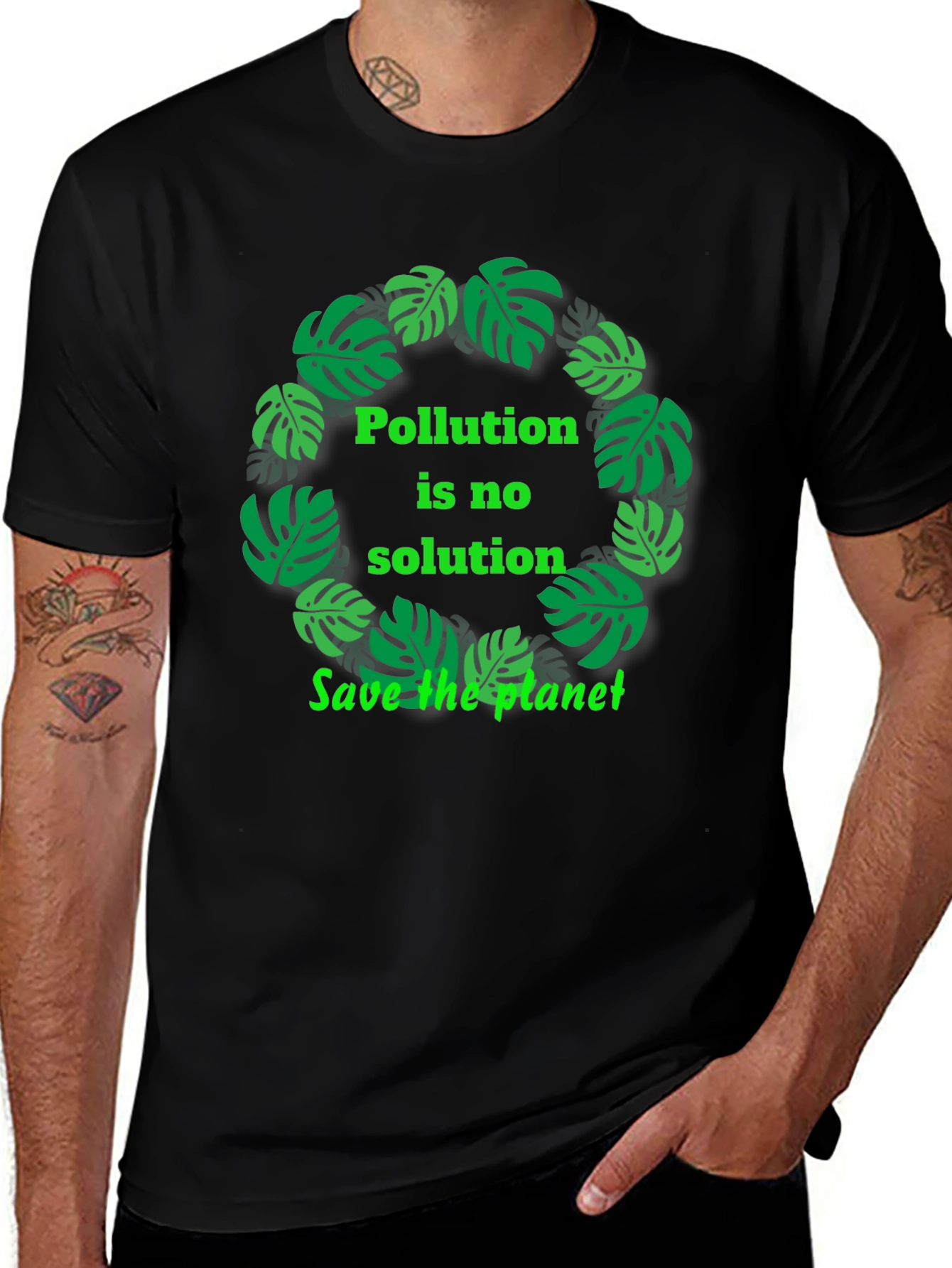 Eco-Friendly Black T-Shirt - Save the Planet
