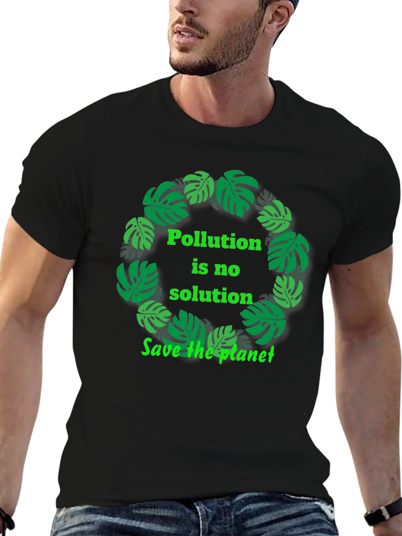 Eco-Friendly Black T-Shirt - Save the Planet