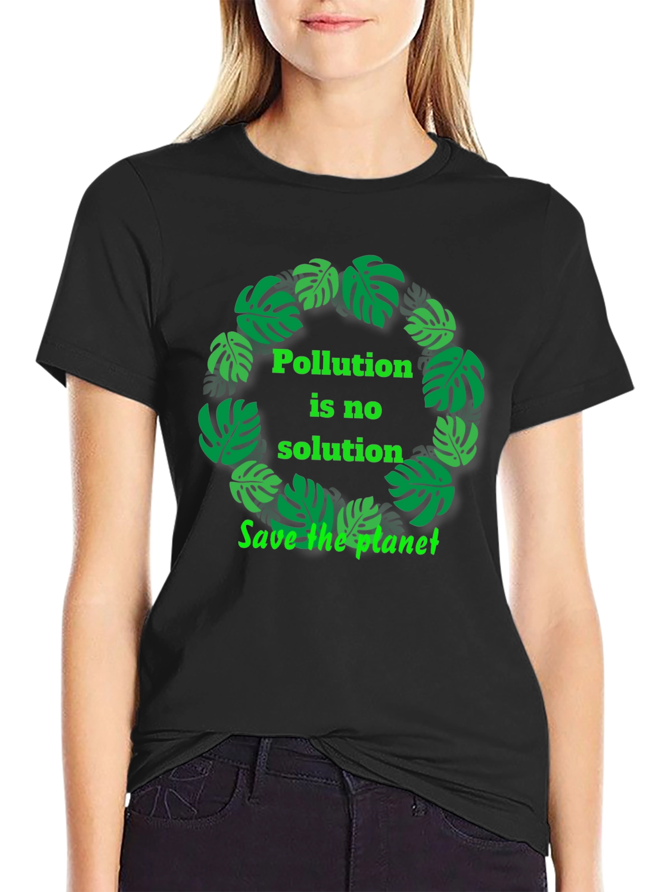Eco-Friendly Black T-Shirt - Save the Planet