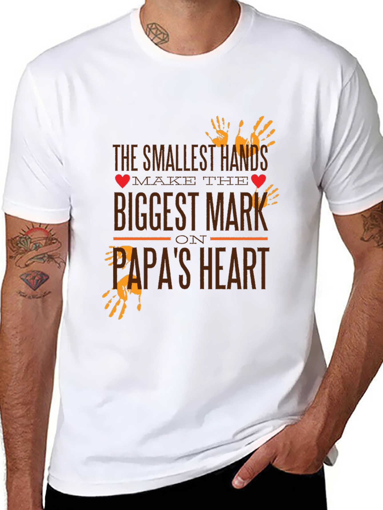 Smallest Hands Biggest Mark Papas Heart T-Shirt
