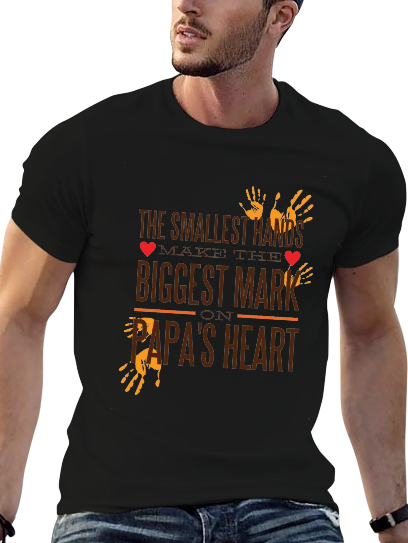 Smallest Hands Biggest Mark Papas Heart T-Shirt