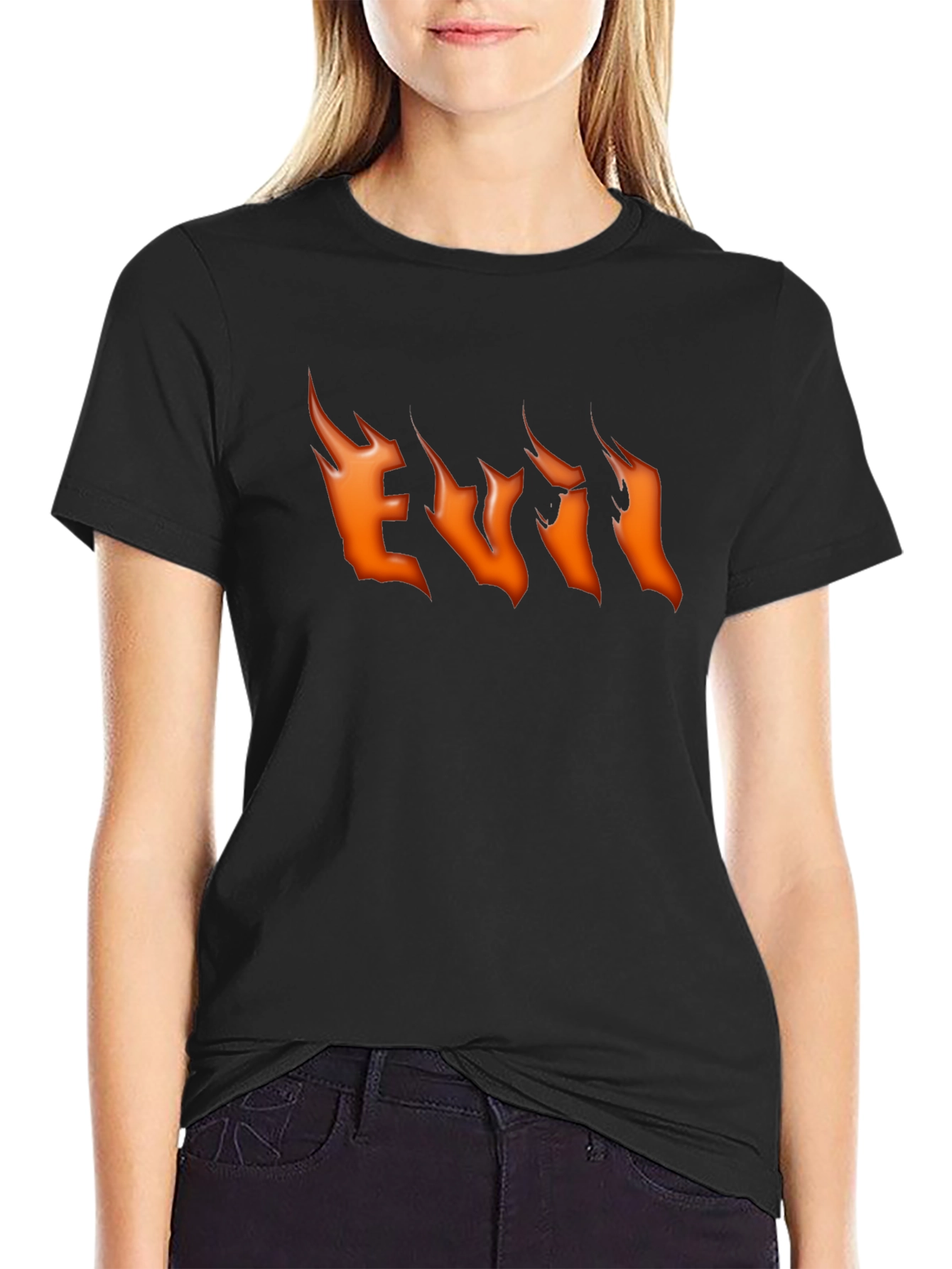 Evil Flames Graphic Black T-Shirt