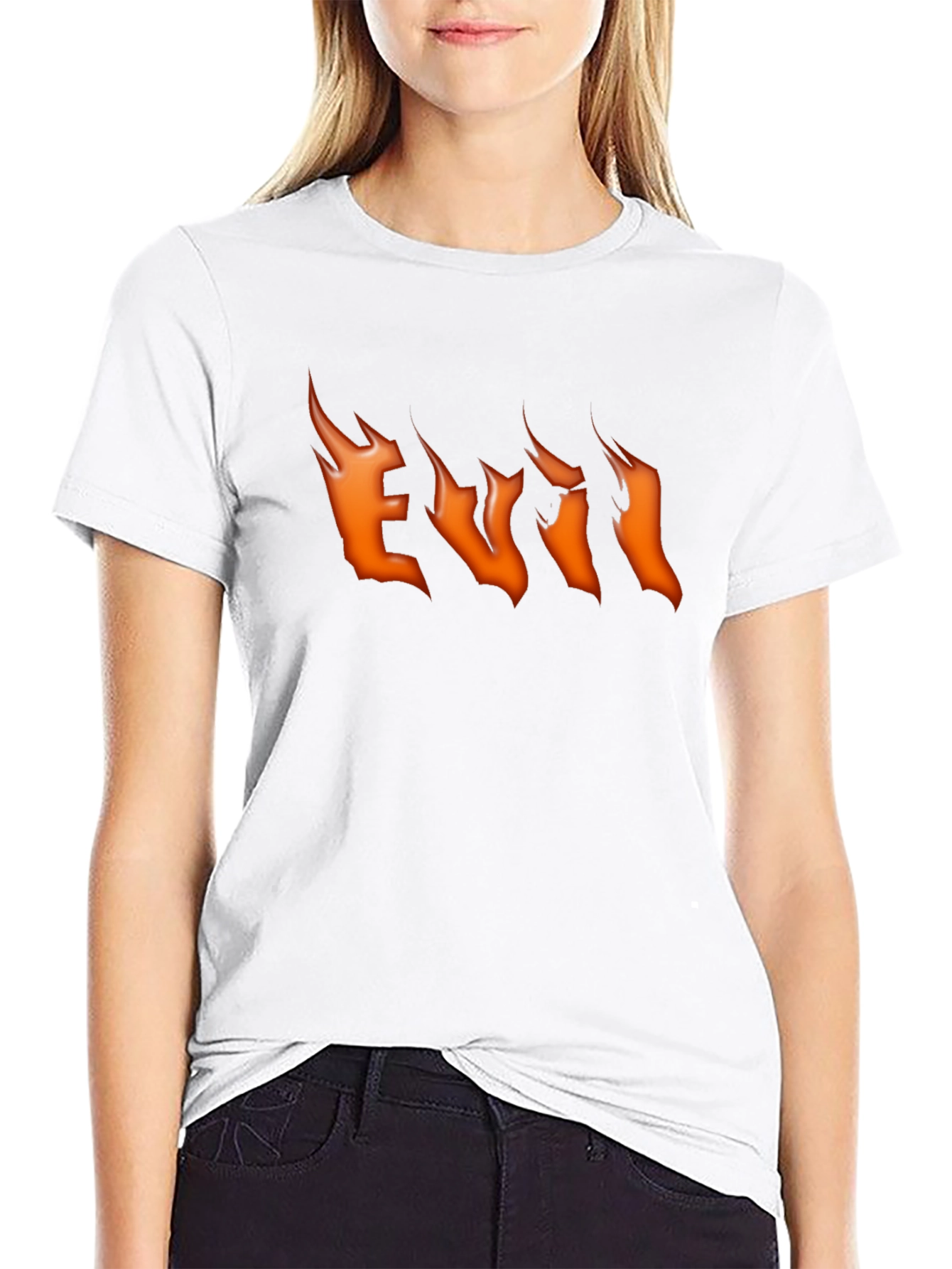 Evil Flames Graphic Black T-Shirt