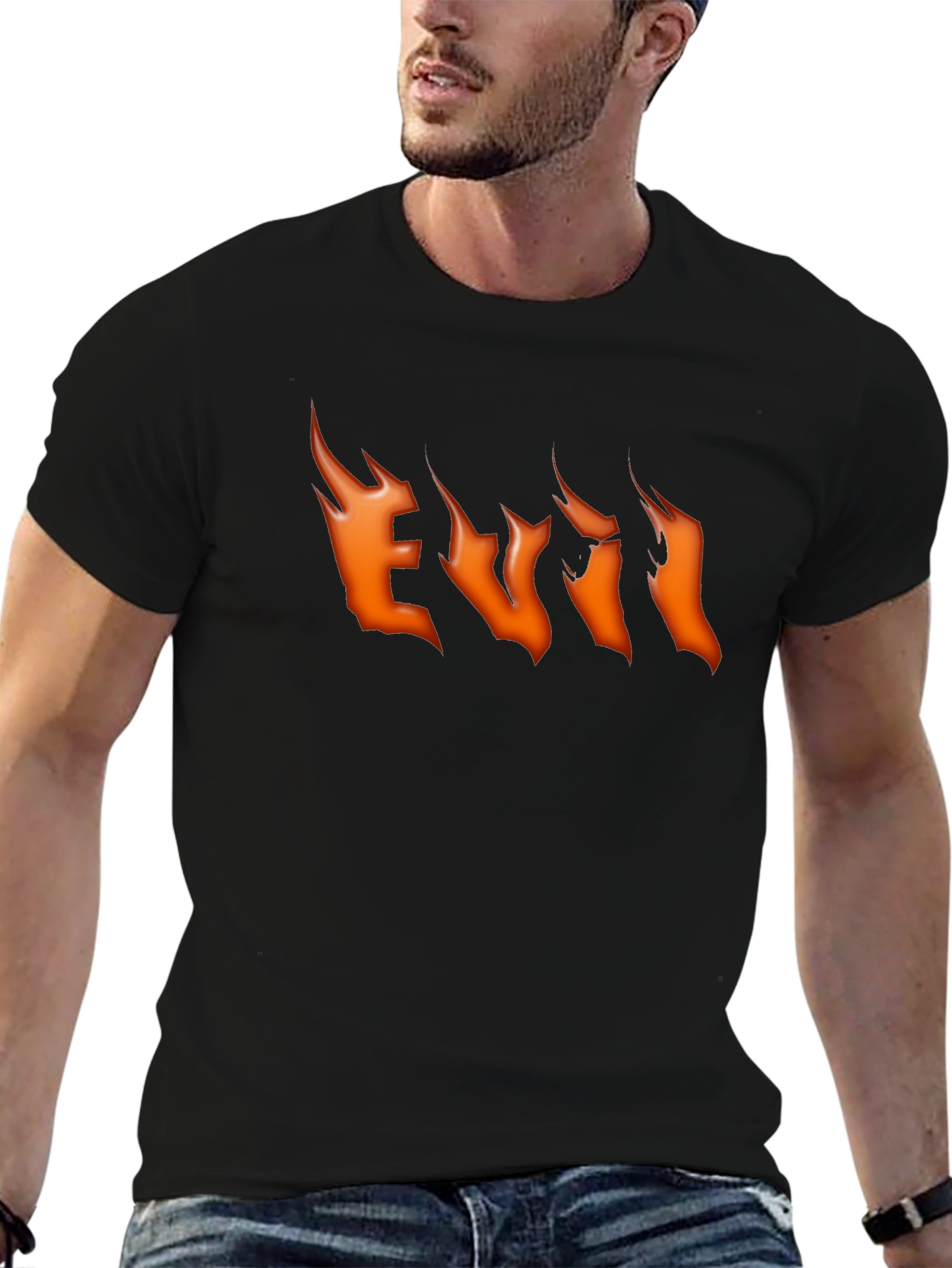 Evil Flames Graphic Black T-Shirt