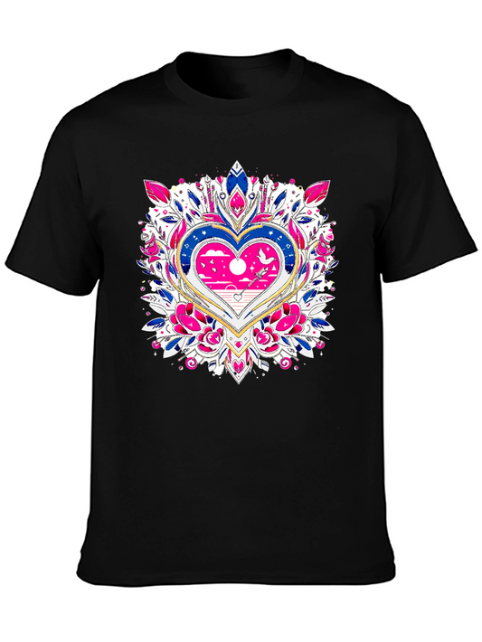 Heart Mandala Graphic Tee - Black T-Shirt