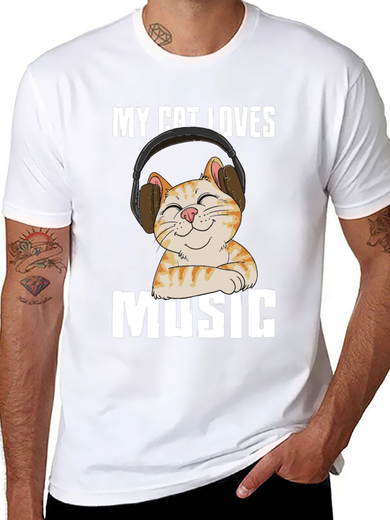 My Cat Loves Music T-Shirt