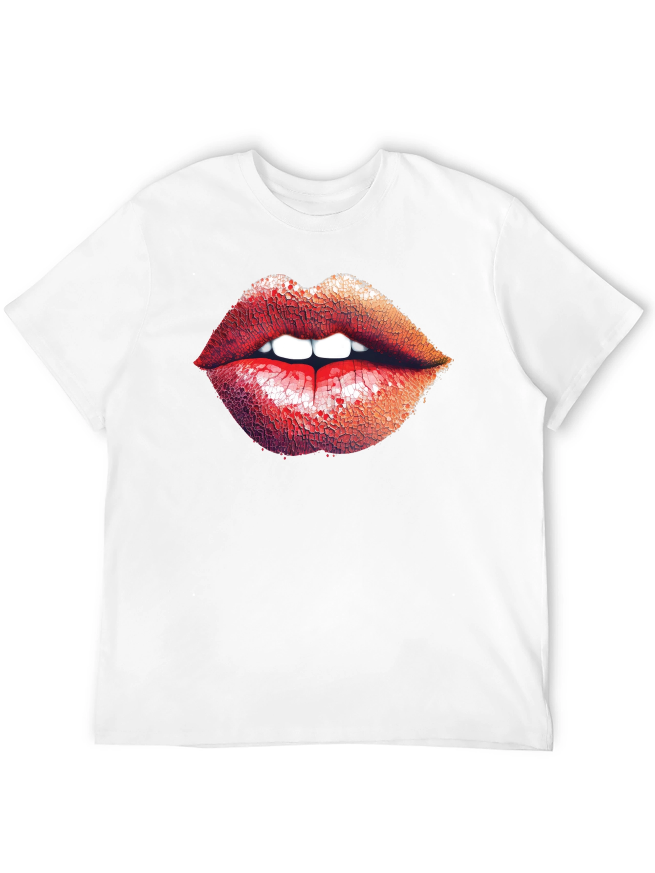 Bold Lips Graphic Print Black T-Shirt