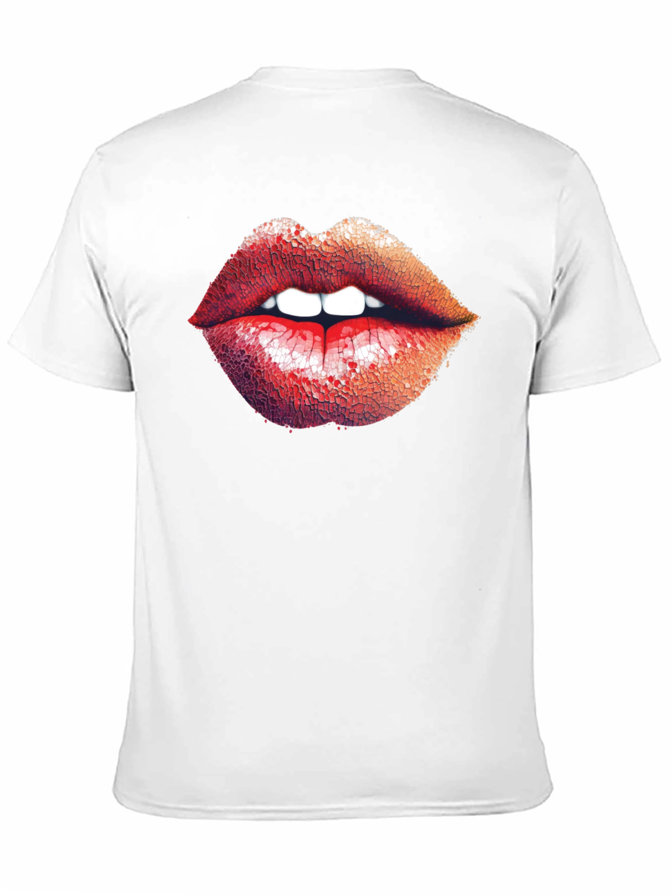 Bold Lips Graphic Print Black T-Shirt