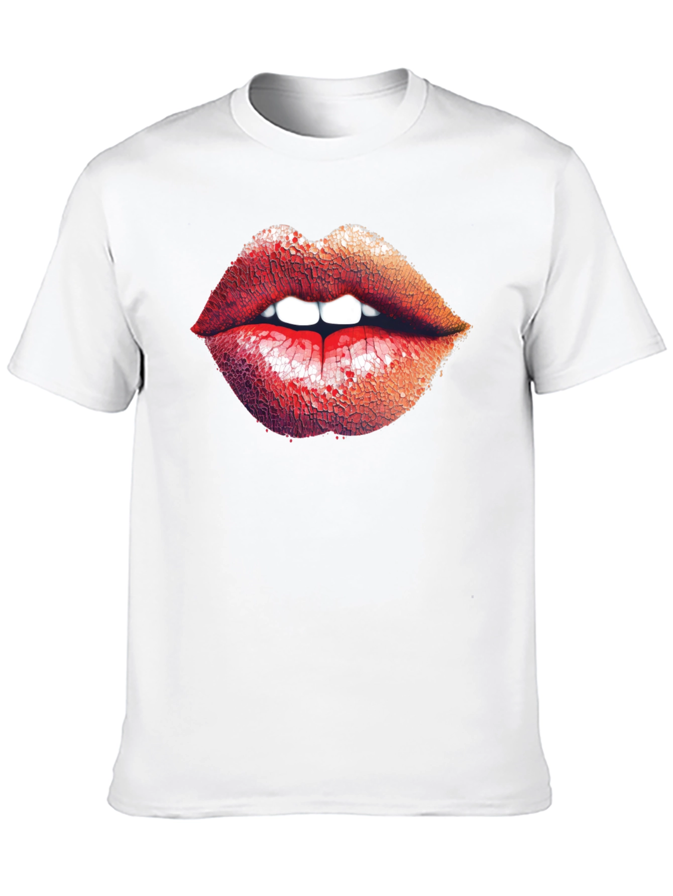 Bold Lips Graphic Print Black T-Shirt
