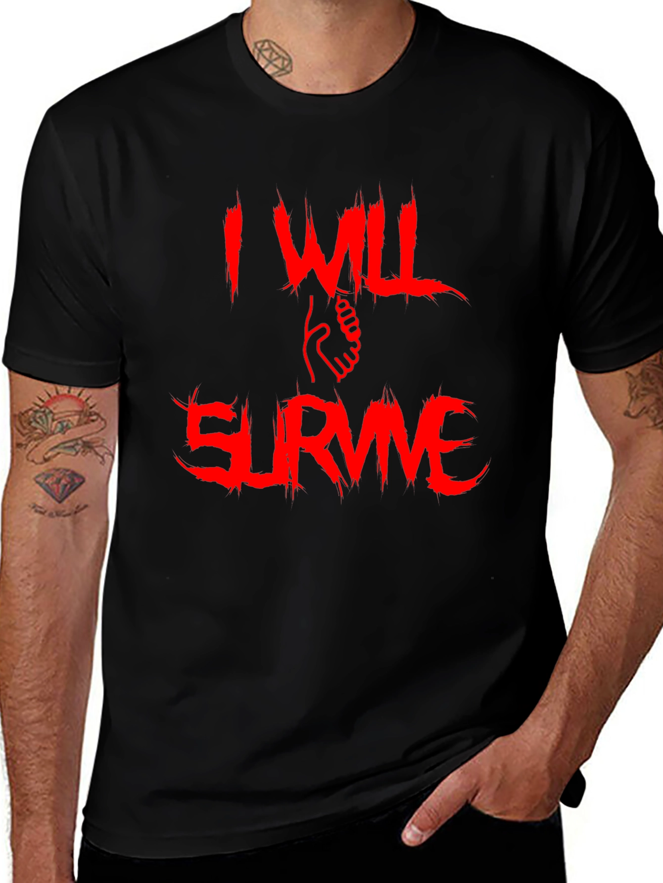 I Will Survive Graphic Tee - Bold Red Print