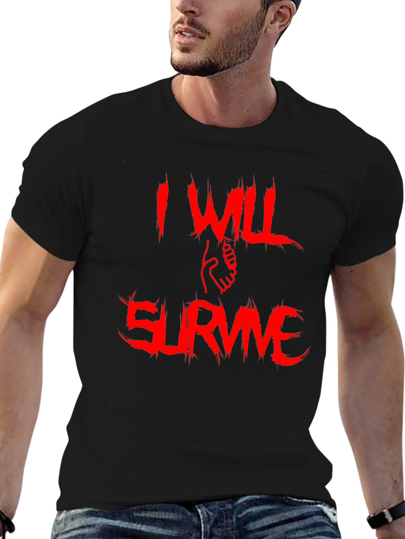 I Will Survive Graphic Tee - Bold Red Print