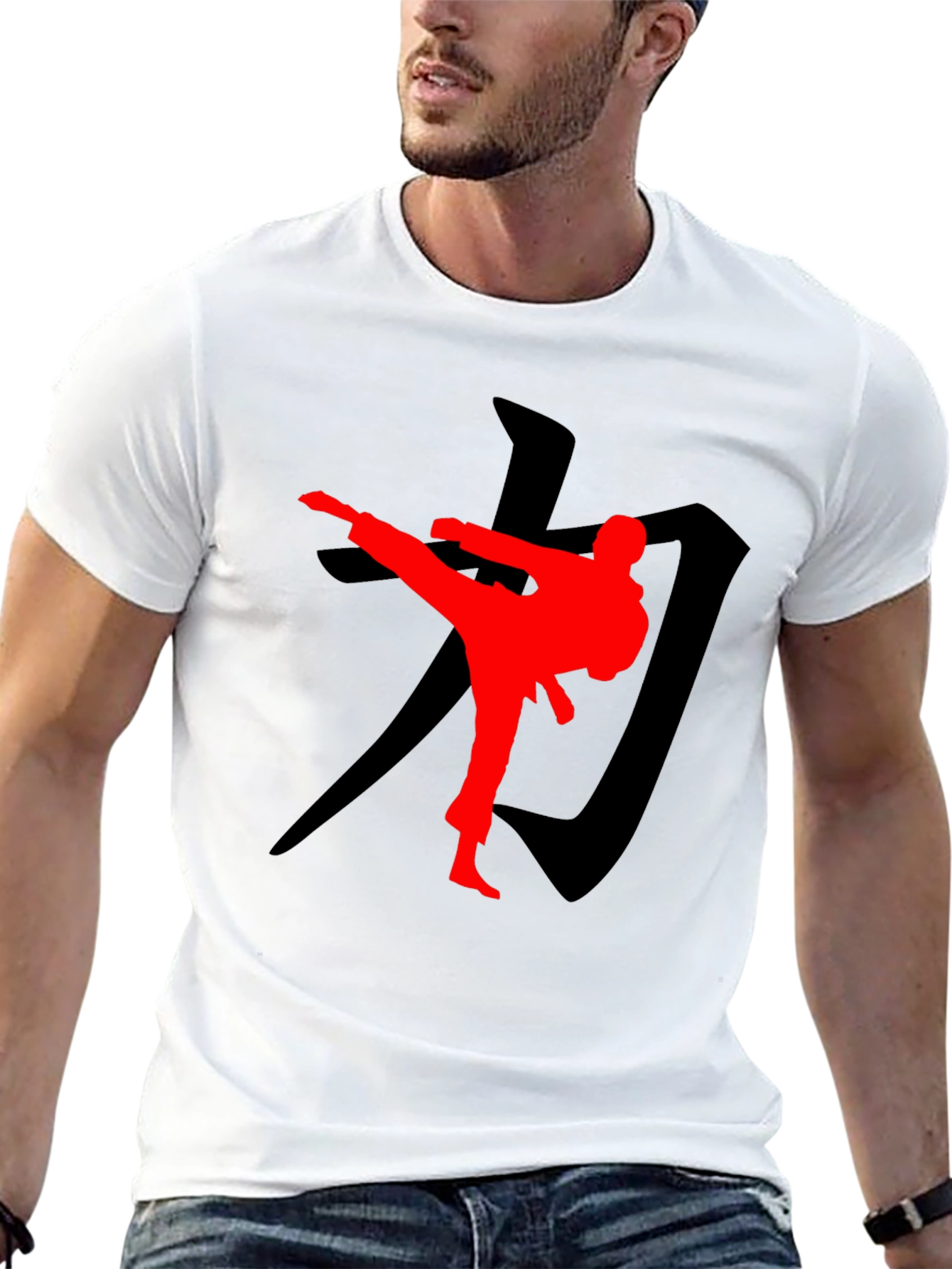Karate Kick Graphic T-Shirt - Black Martial Arts Tee
