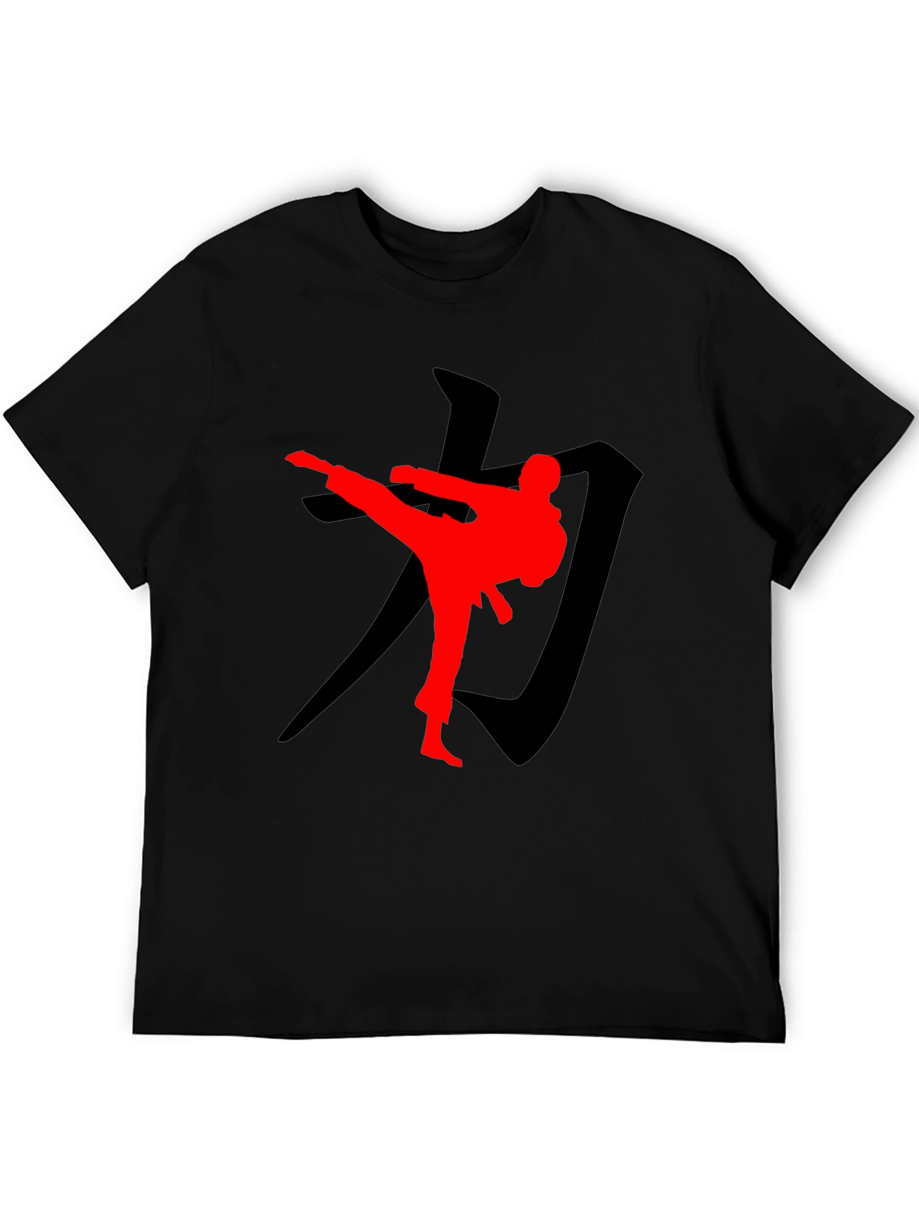 Karate Kick Graphic T-Shirt - Black Martial Arts Tee
