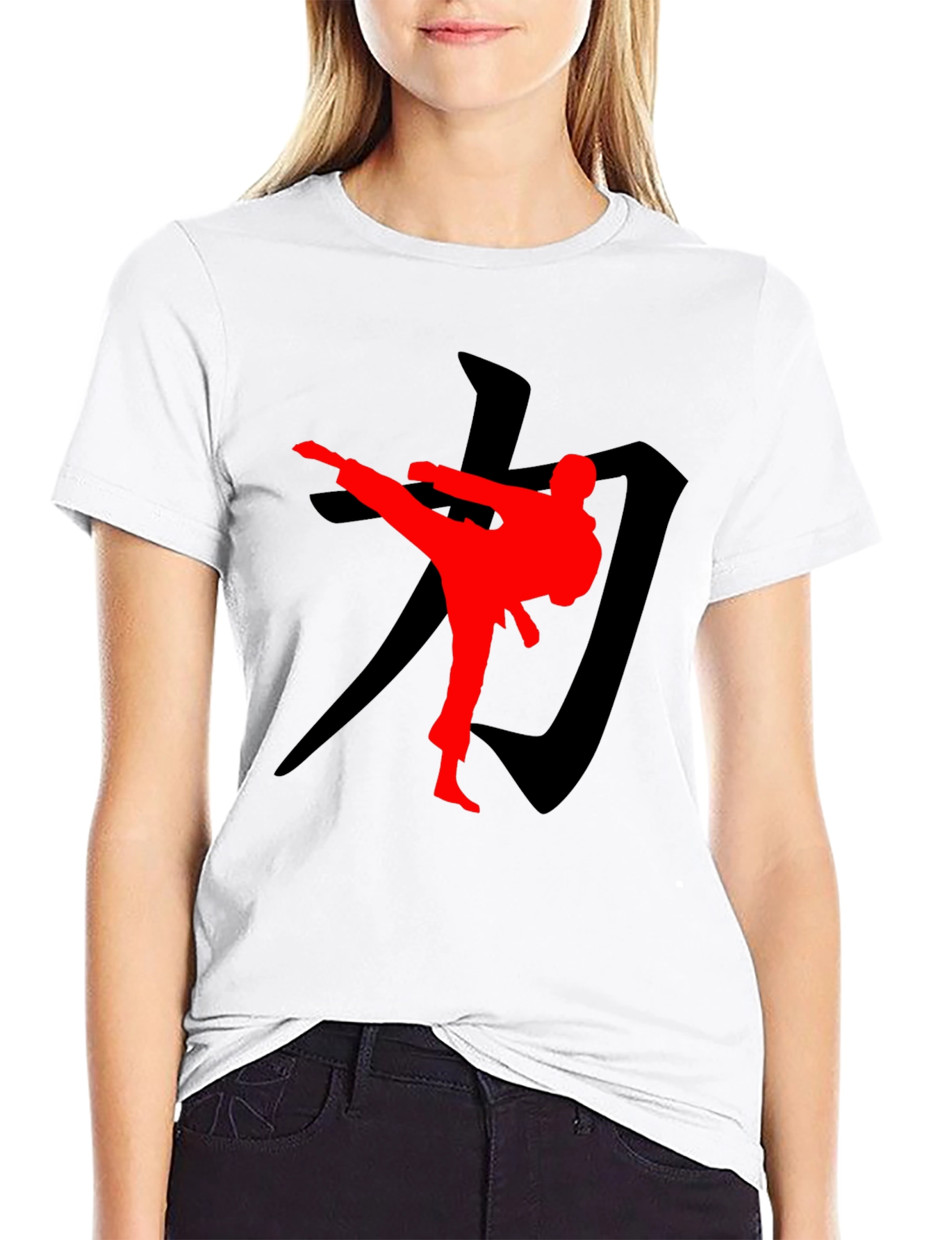 Karate Kick Graphic T-Shirt - Black Martial Arts Tee