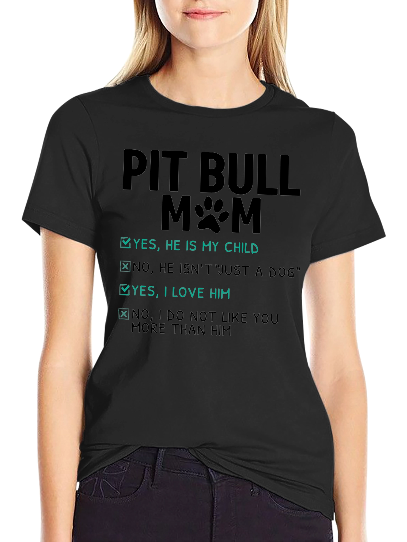 Pit Bull Mom Novelty Graphic Tee