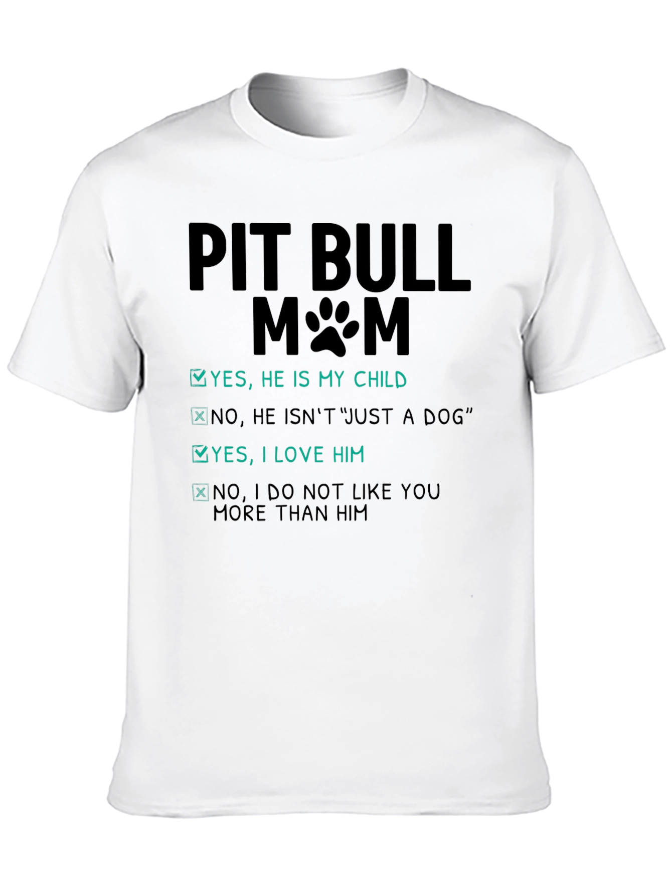 Pit Bull Mom Novelty Graphic Tee
