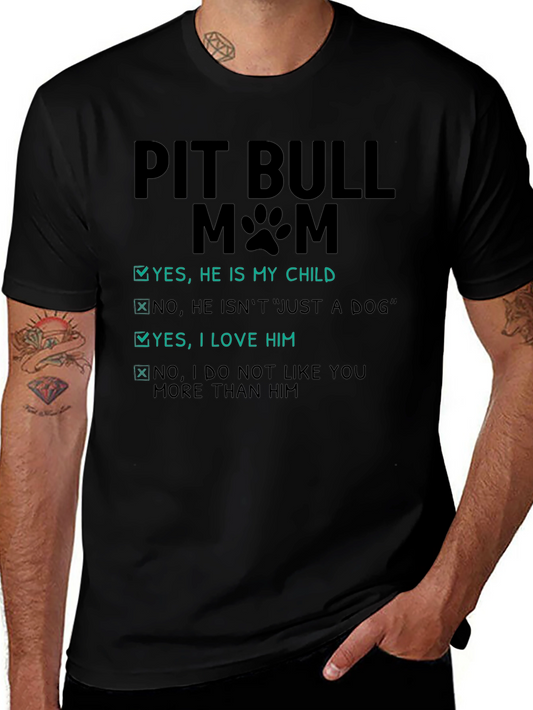 Pit Bull Mom Novelty Graphic Tee