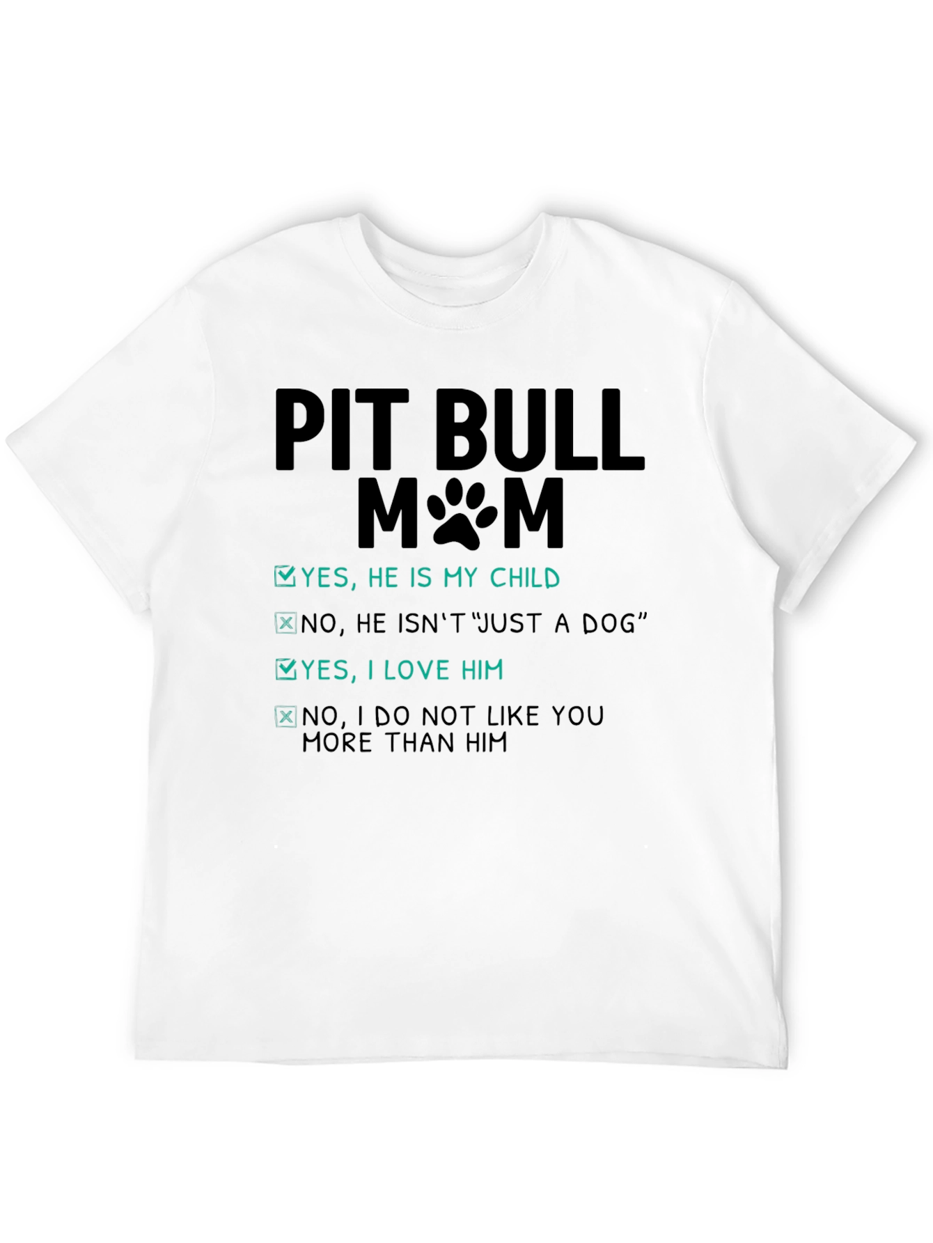 Pit Bull Mom Novelty Graphic Tee