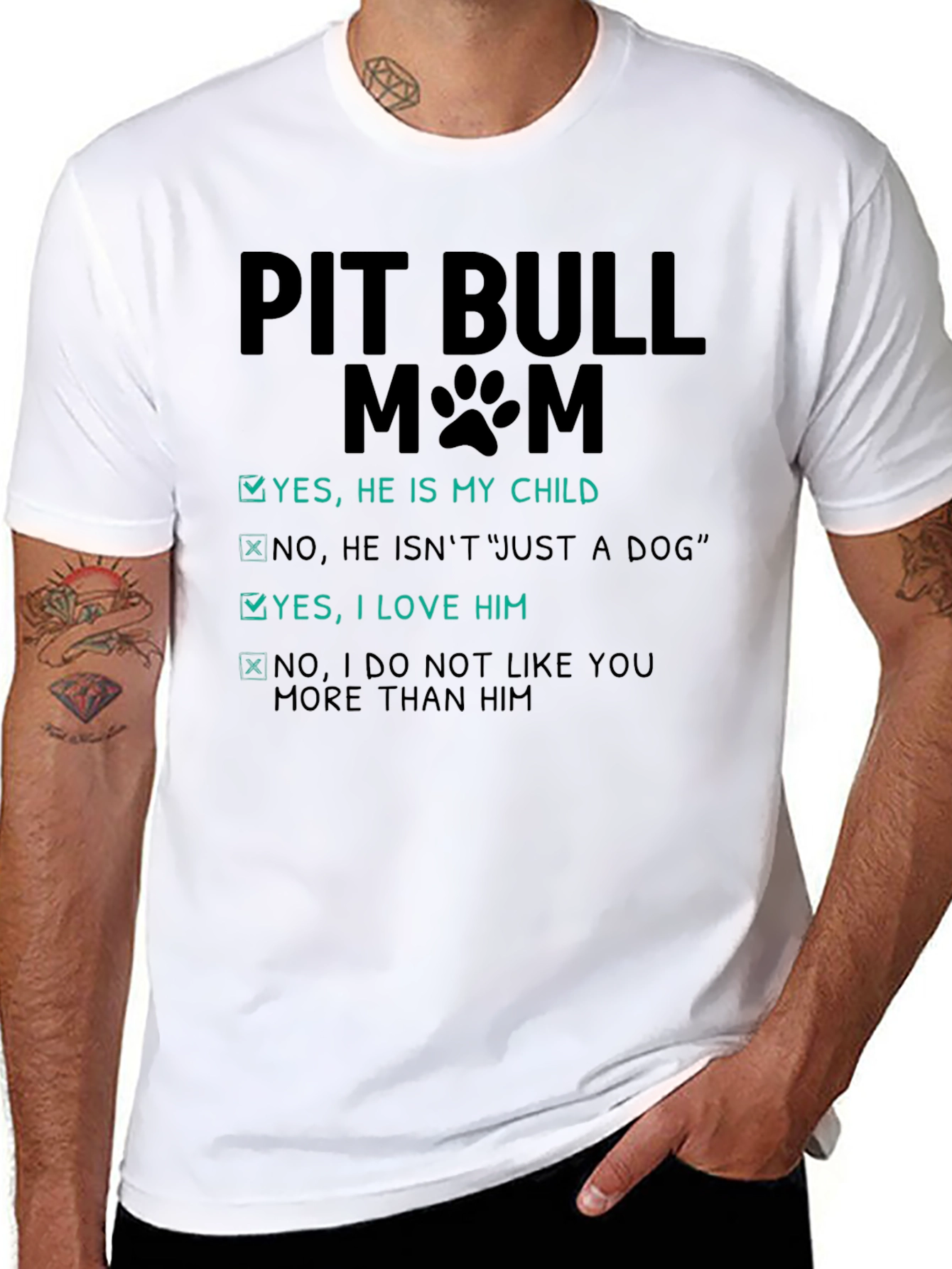 Pit Bull Mom Novelty Graphic Tee