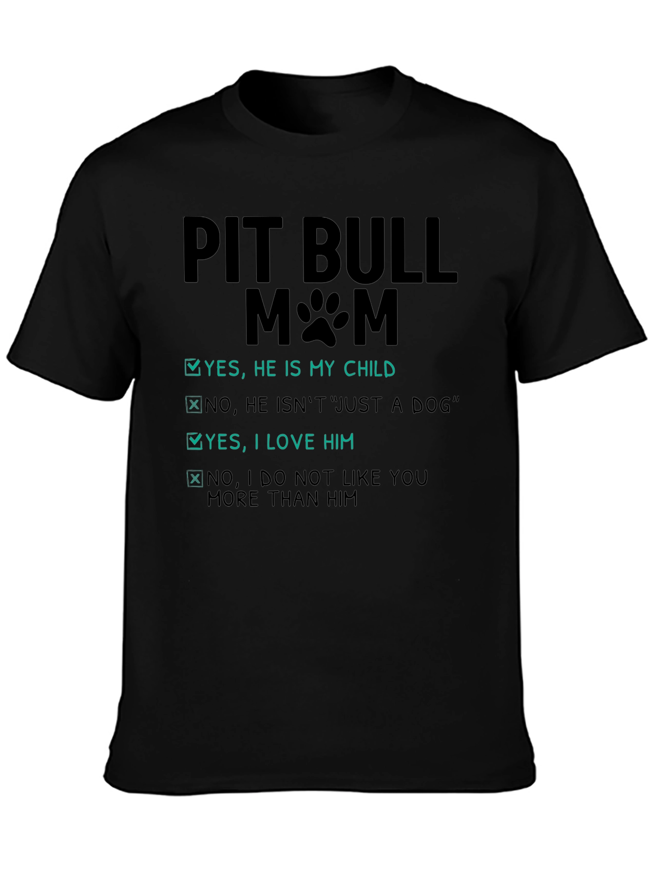 Pit Bull Mom Novelty Graphic Tee