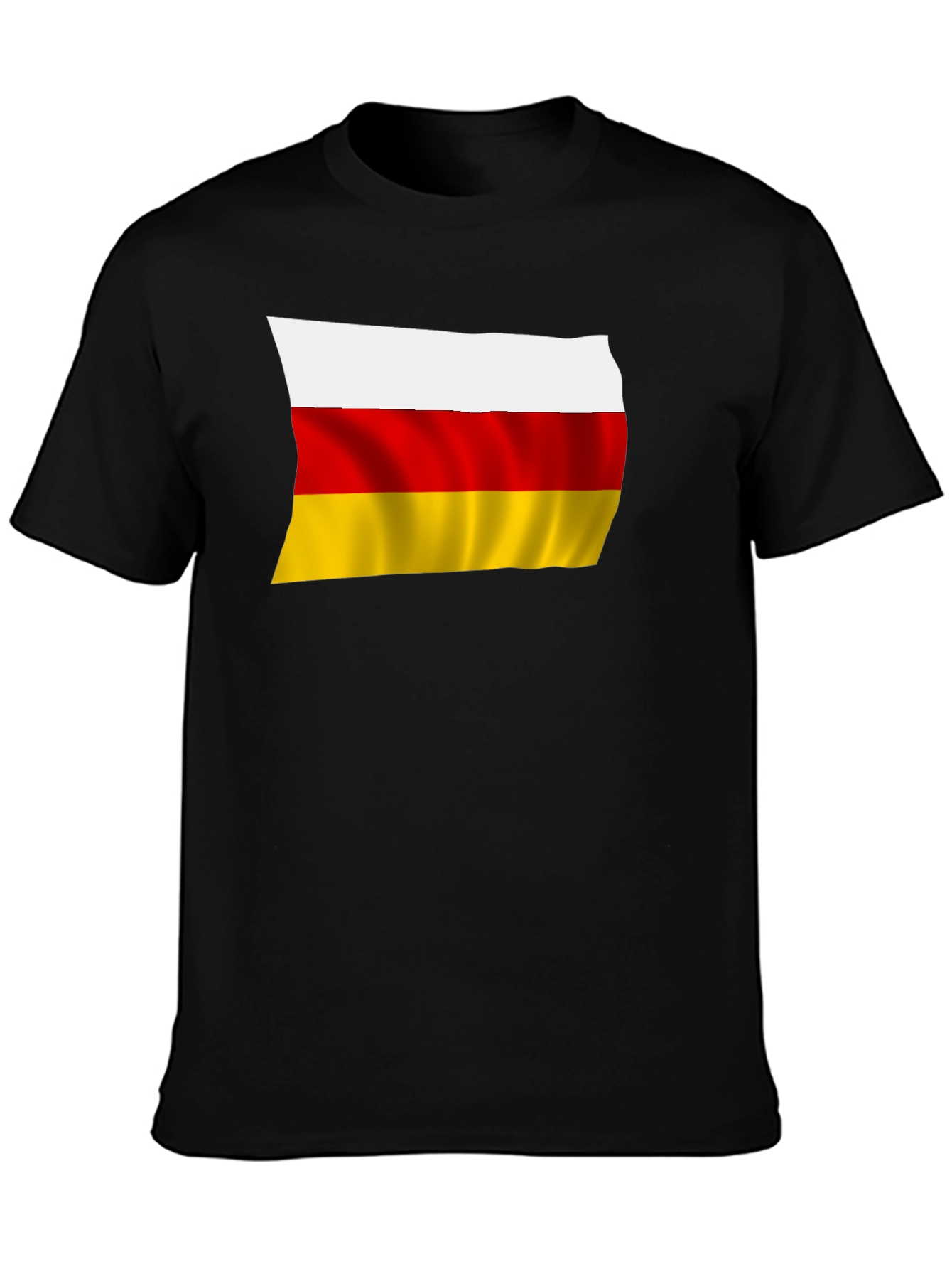 South Ossetia Flag T-Shirt - Black Crew Neck