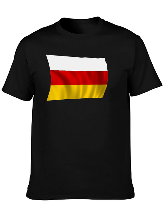 South Ossetia Flag T-Shirt - Black Crew Neck