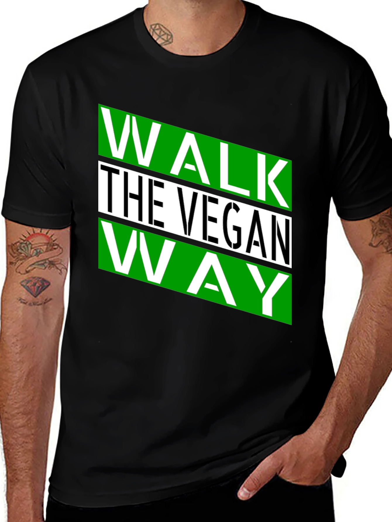 Vegan Way Graphic Tee - Stylish Black T-Shirt