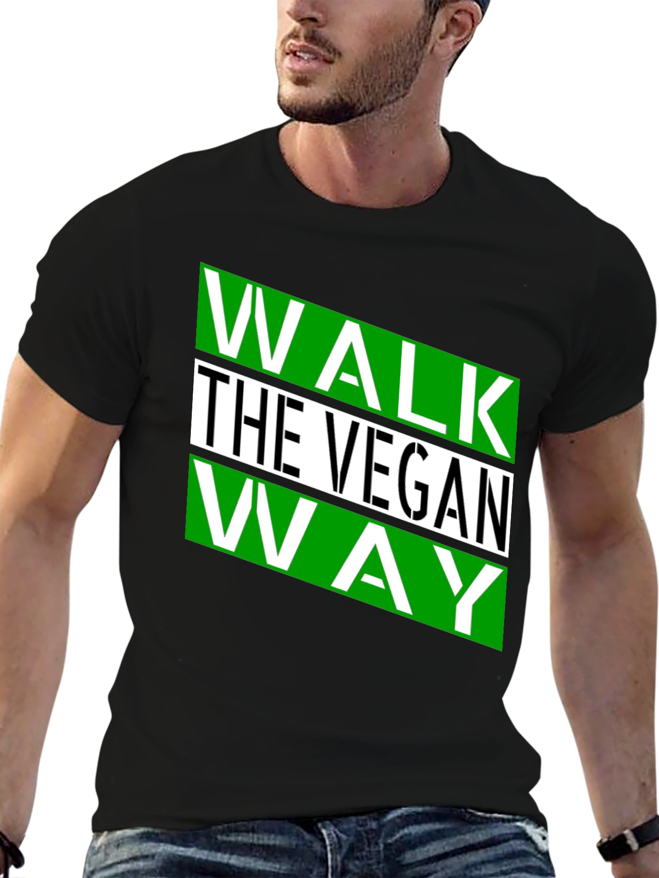 Vegan Way Graphic Tee - Stylish Black T-Shirt