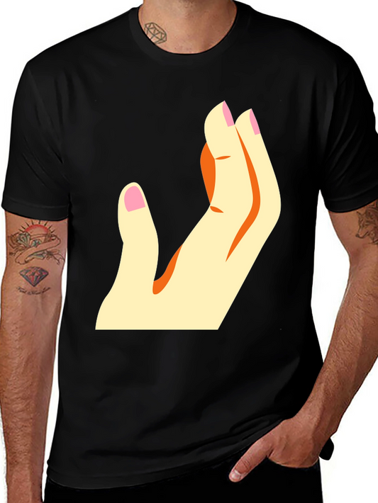 Stylized Hand Graphic T-Shirt - Casual Wear