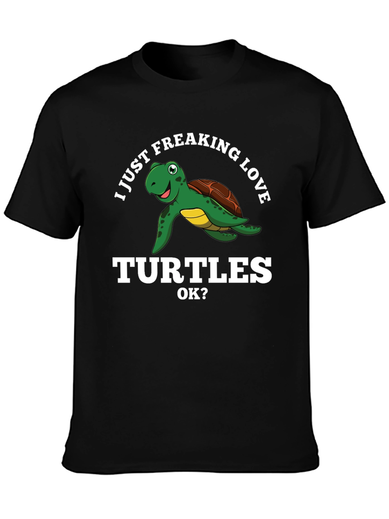 I Love Turtles Graphic Tee - Black