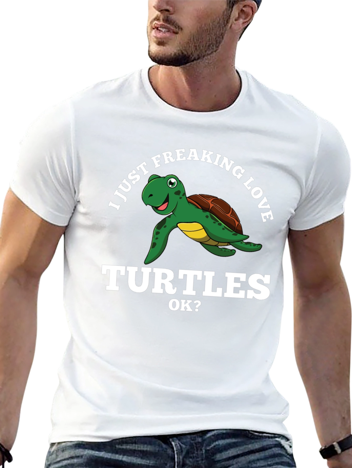 I Love Turtles Graphic Tee - Black