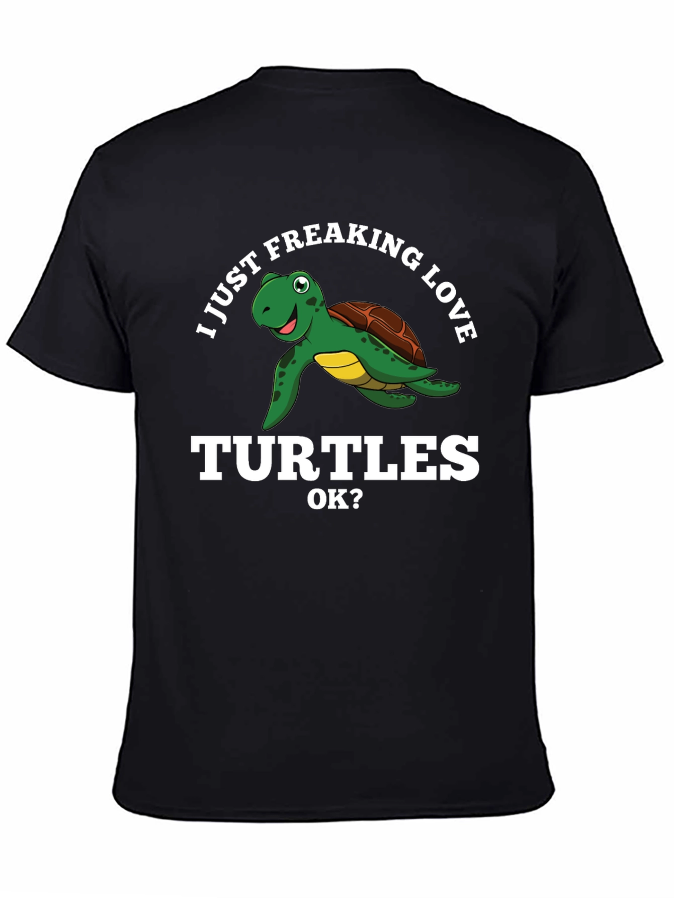 I Love Turtles Graphic Tee - Black