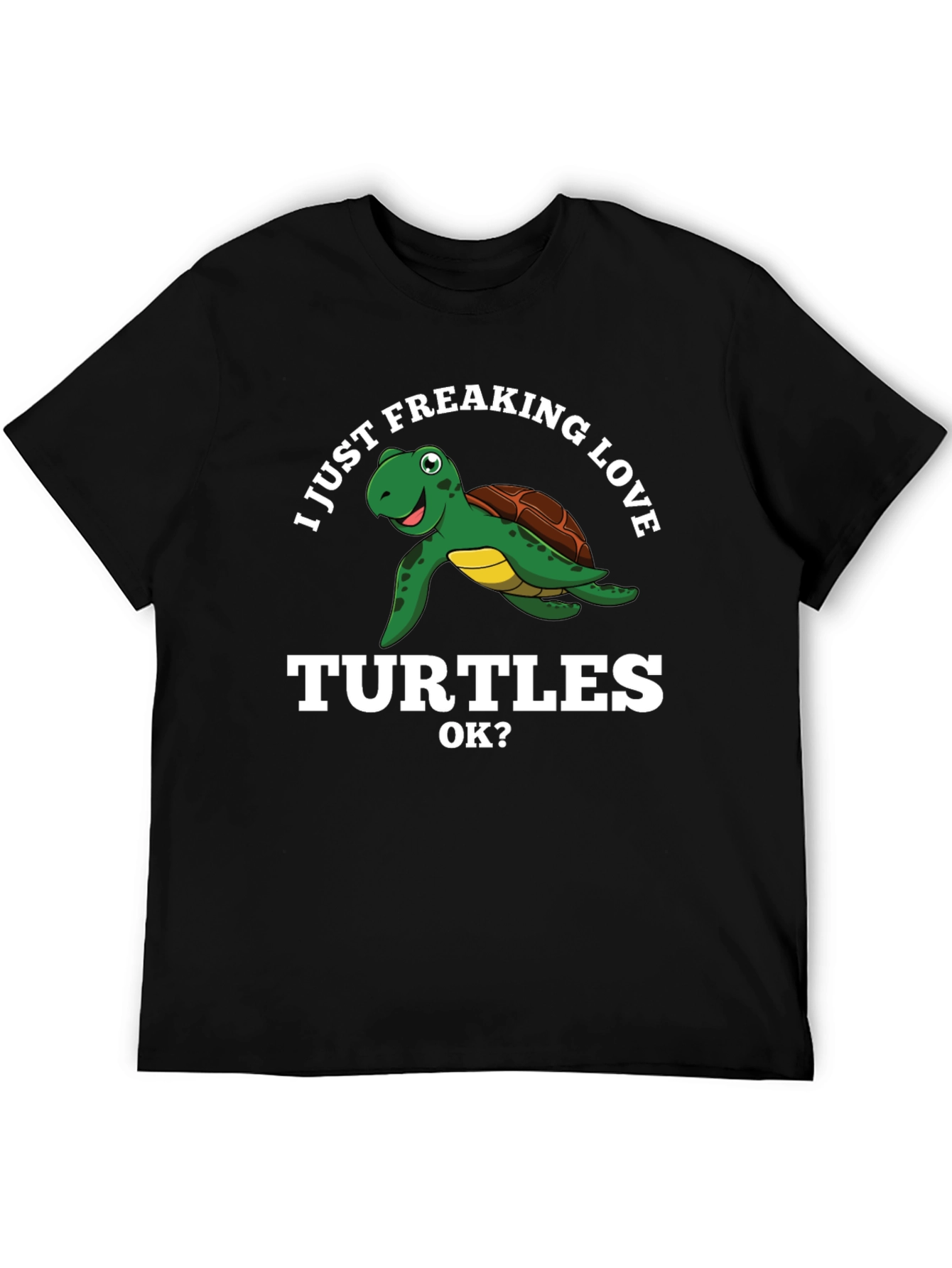 I Love Turtles Graphic Tee - Black
