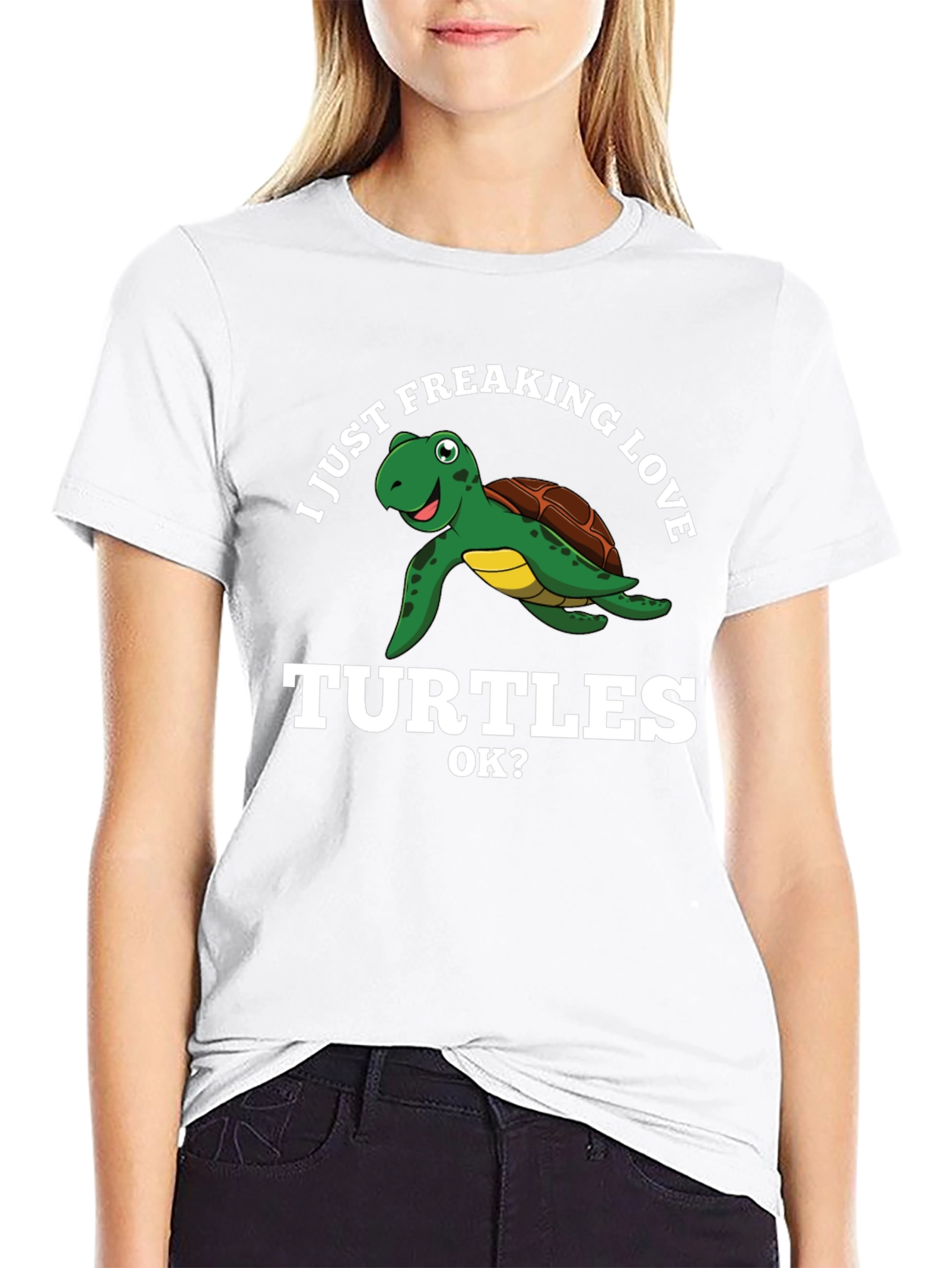 I Love Turtles Graphic Tee - Black