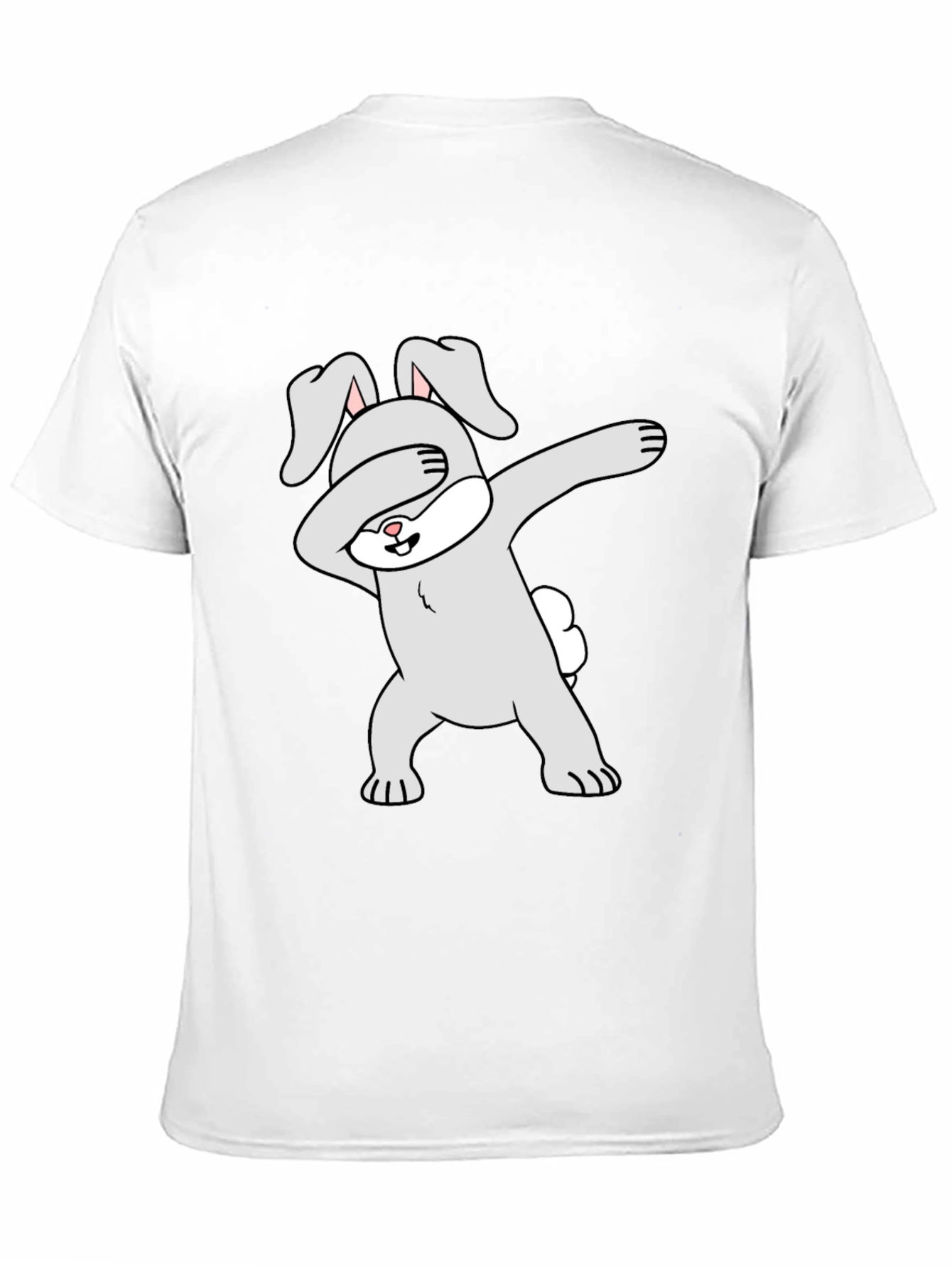 Dabbing Bunny Graphic Tee - Black Cotton Casual Shirt