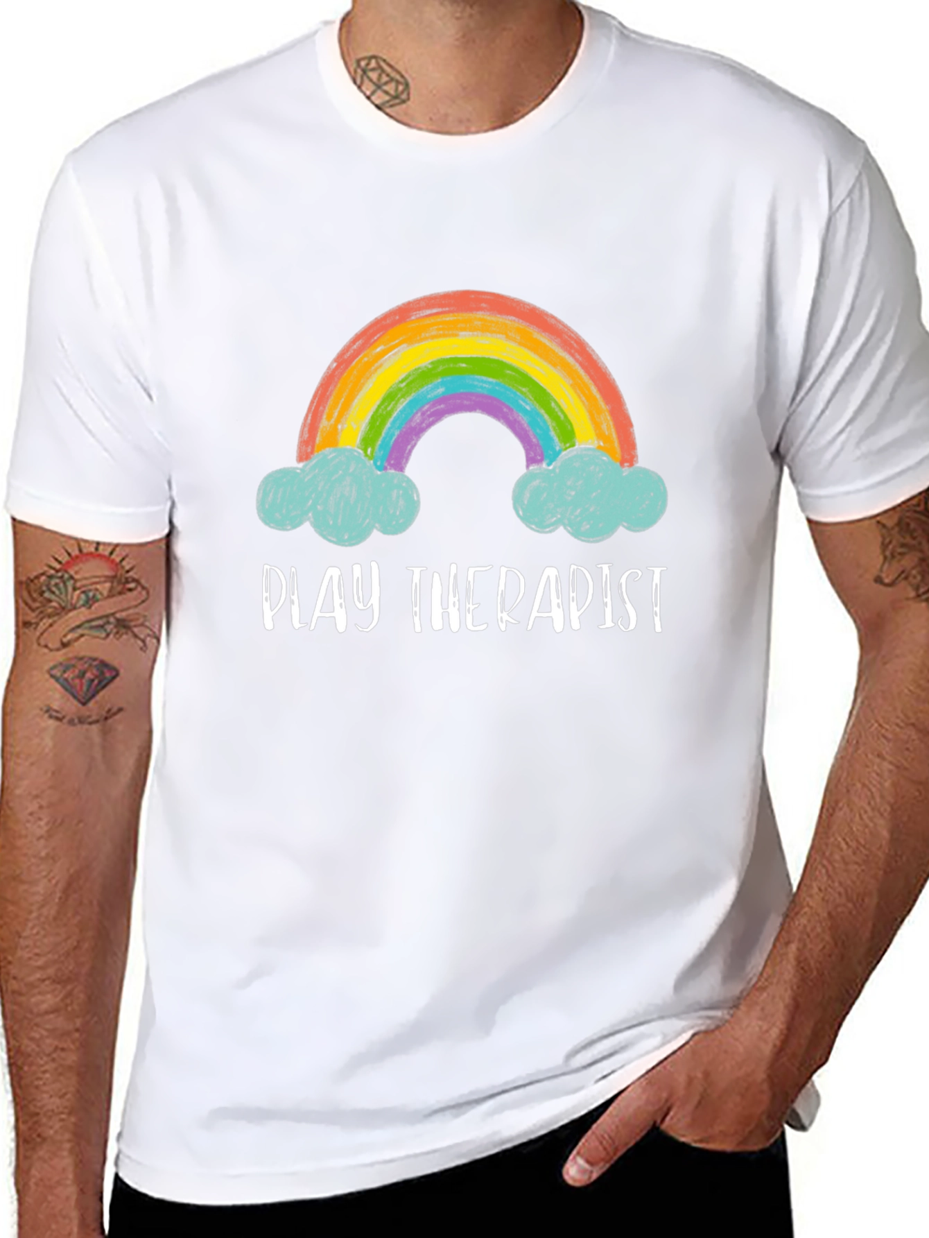 Play Therapist Rainbow Graphic Tee