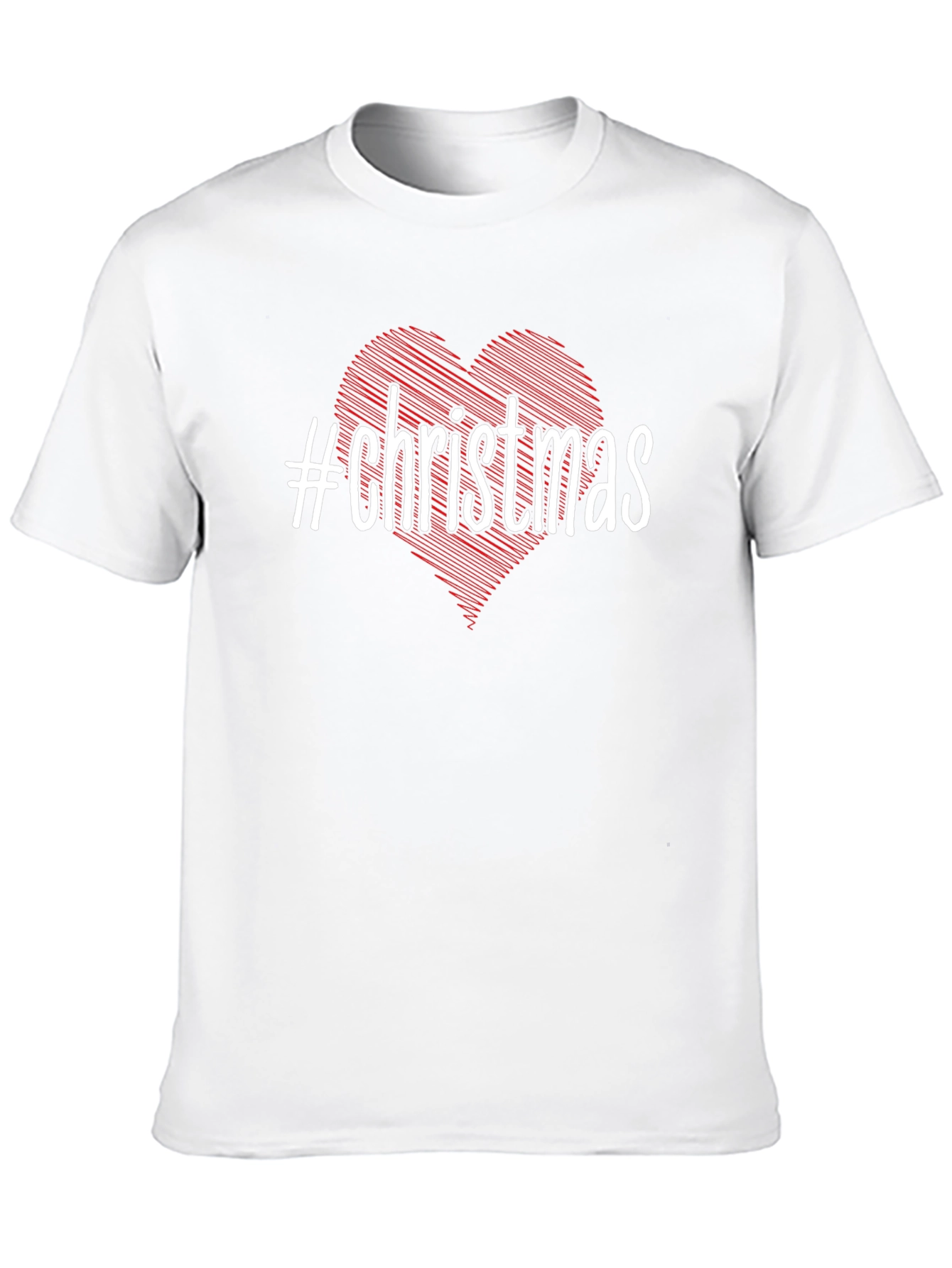 #Christmas Heart Graphic Black T-Shirt