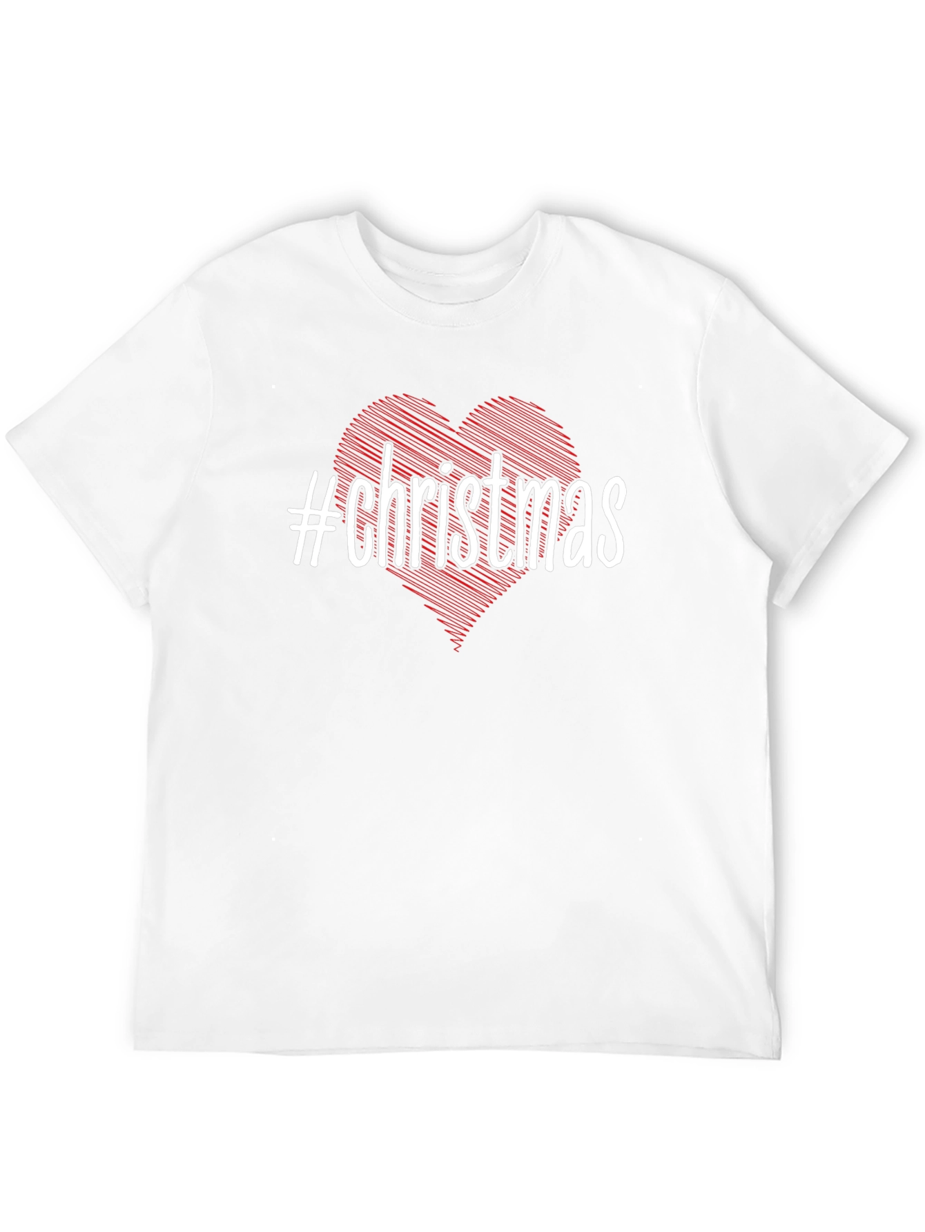 #Christmas Heart Graphic Black T-Shirt