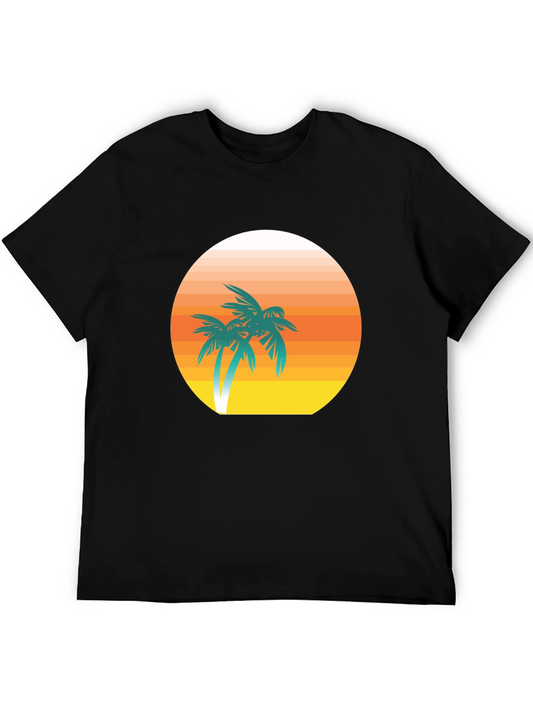 Retro Palm Tree Sunset Graphic T-Shirt